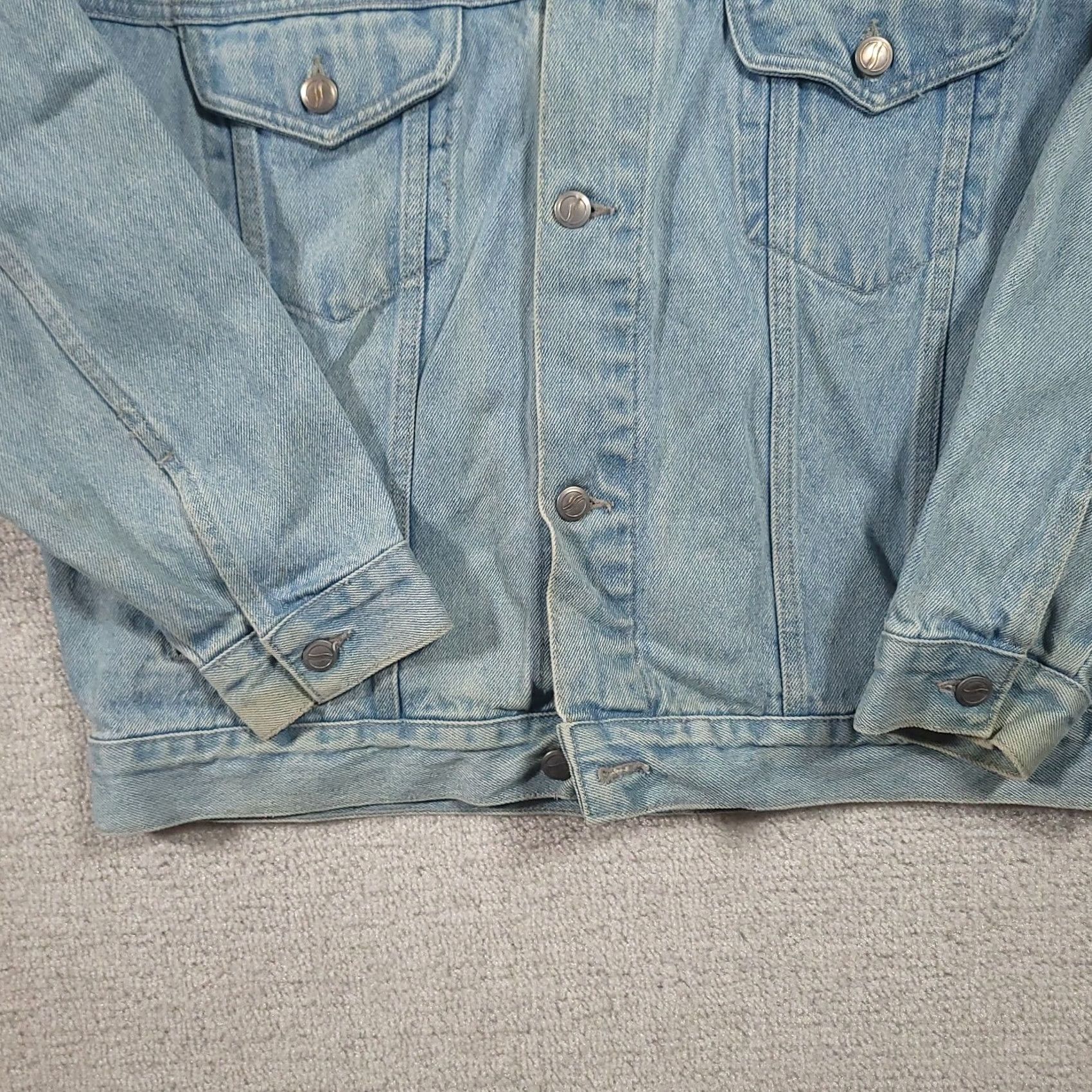 Denime VINTAGE Pepsi Trucker Jacket Mens L Light Wash Blue Denim 90s Y2K Grunge Jacket Size US L / EU 52-54 / 3 - 5 Thumbnail