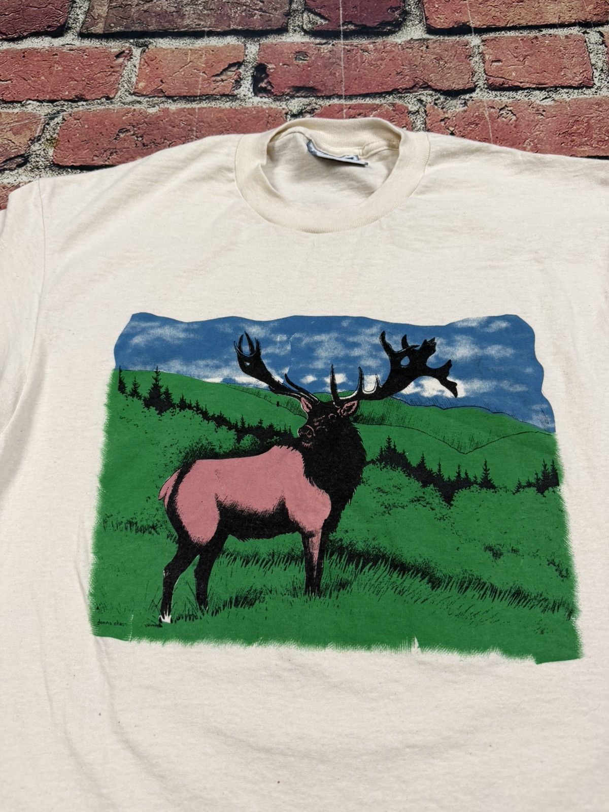 Lee Vintage Elk Deer Wildlife Nature Graphic T-Shirt Benezett PA Size US M / EU 48-50 / 2 - 4 Thumbnail