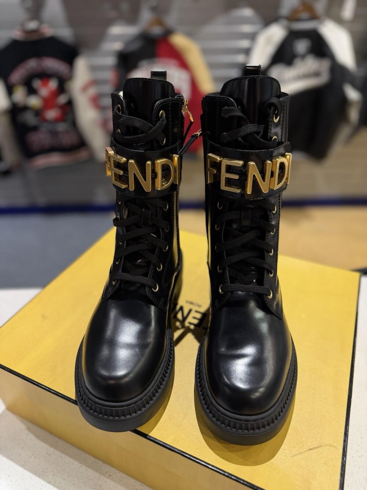 Fendi FENDI Fendigraphy Graphy Biker Combat Boots $1590 39EU/9US Size US 9 / IT 39 - 6 Thumbnail