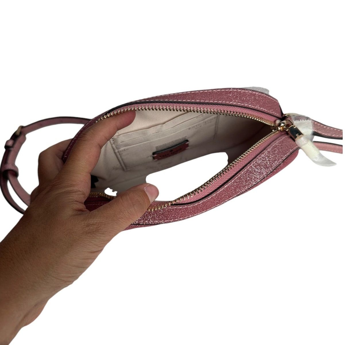 Kate Spade Kate Spade Glimmer Oval Small Camera Bag Mitten Pink Glitter Size ONE SIZE - 6 Thumbnail