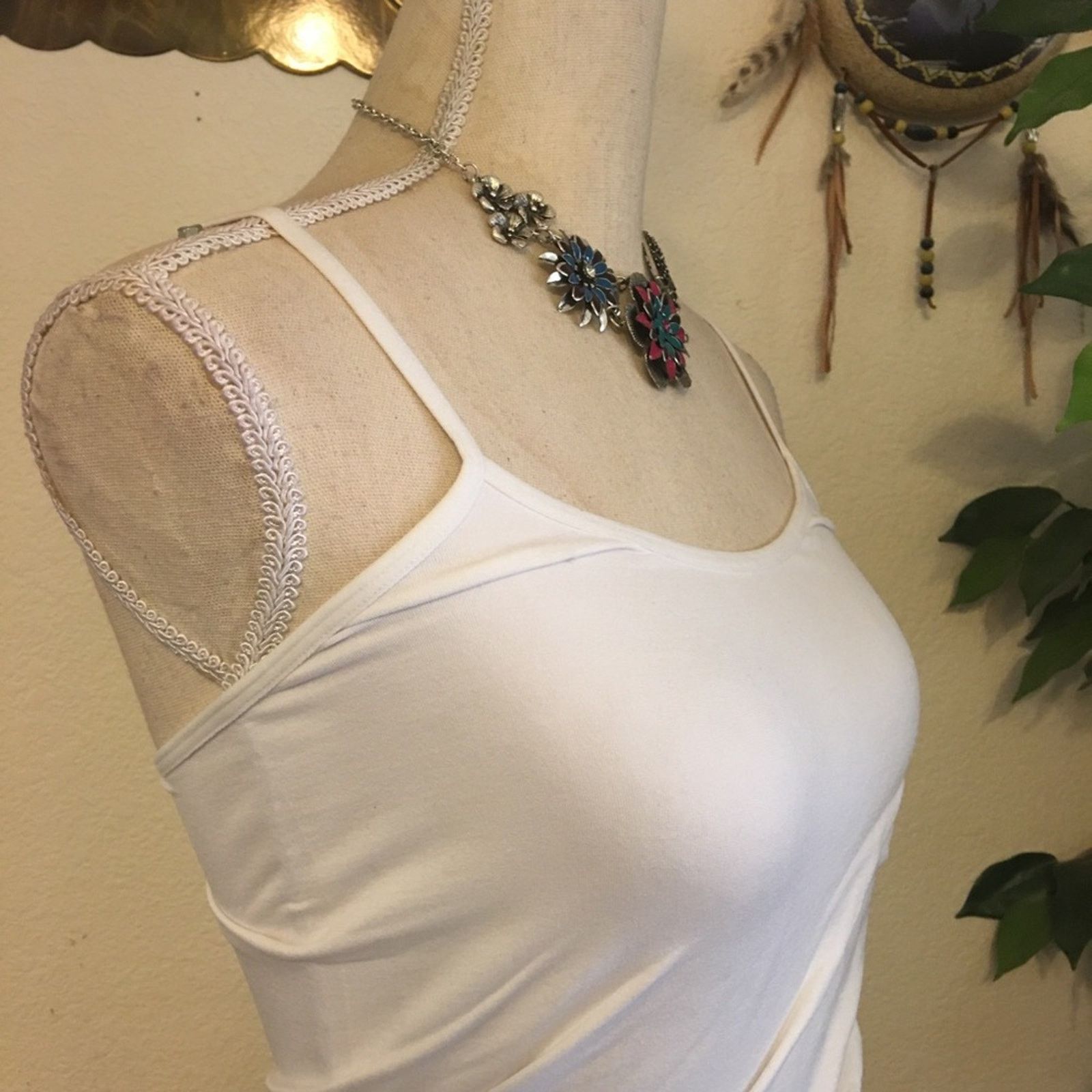 Jewelry Enamel floral rhinestone accent necklace Size ONE SIZE - 2 Thumbnail