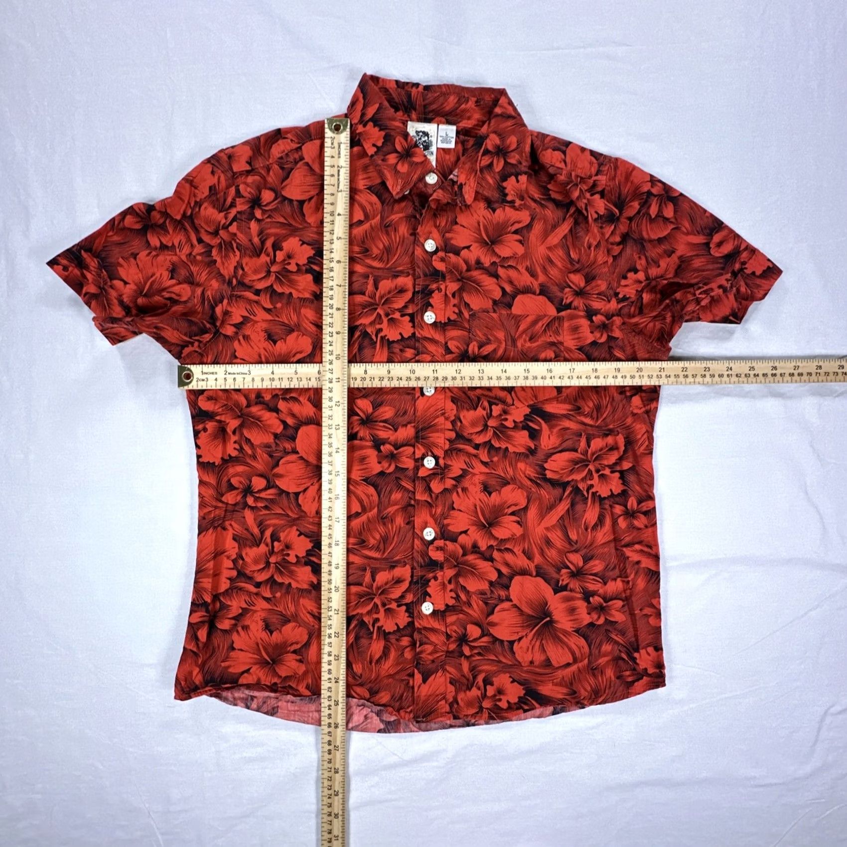 Vintage VINTAGE Kennington Hawaiian Button-Up Shirt L Red Cotton Pocket Size US L / EU 52-54 / 3 - 2 Thumbnail