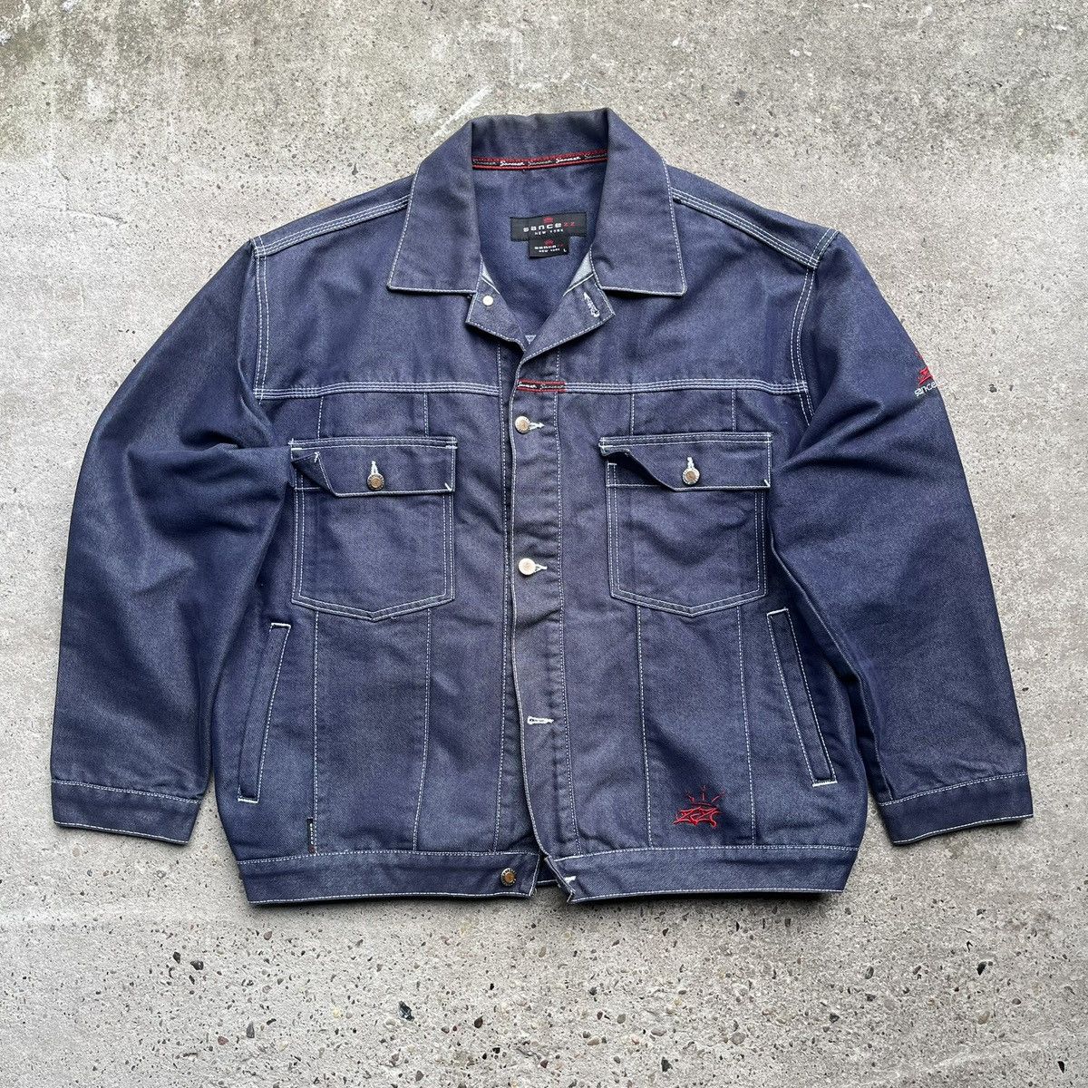 Vintage Sancezz new york Jeans jacket Skate Vintage Rare denim Size US L / EU 52-54 / 3 - 1 Thumbnail