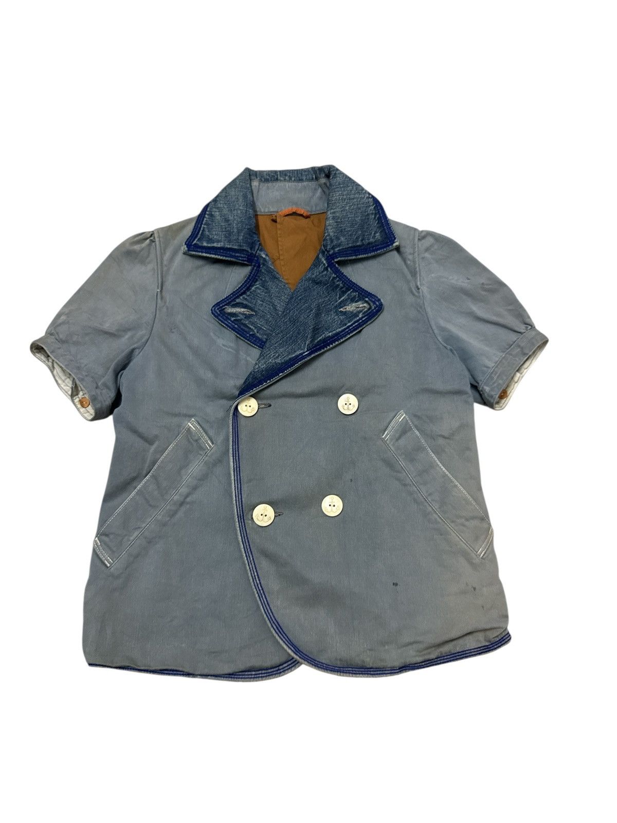 Kapital KAPITAL KIRO HIRATA DENIM DISTRESSED LOOK JACKET Size S / US 4 / IT 40 - 1 Thumbnail