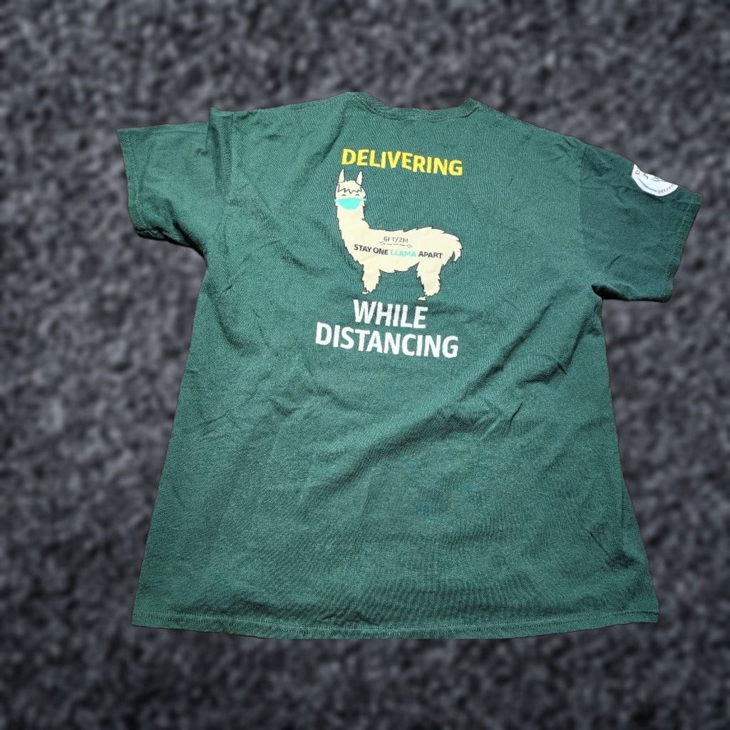 Gildan Gildan Graphic Tee Mens XL Green "Stay 1 Llama Apart" T-Shirt 2020 Size US XL / EU 56 / 4 - 1 Thumbnail