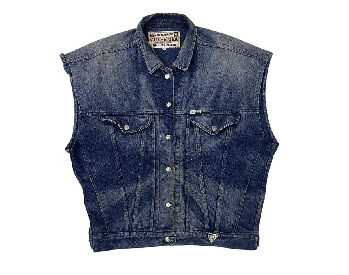 Georges Marciano × Guess × Vintage Vintage 90s Guess by Georges Marciano sleevless denim jacket Size US M / EU 48-50 / 2 - 1 Thumbnail