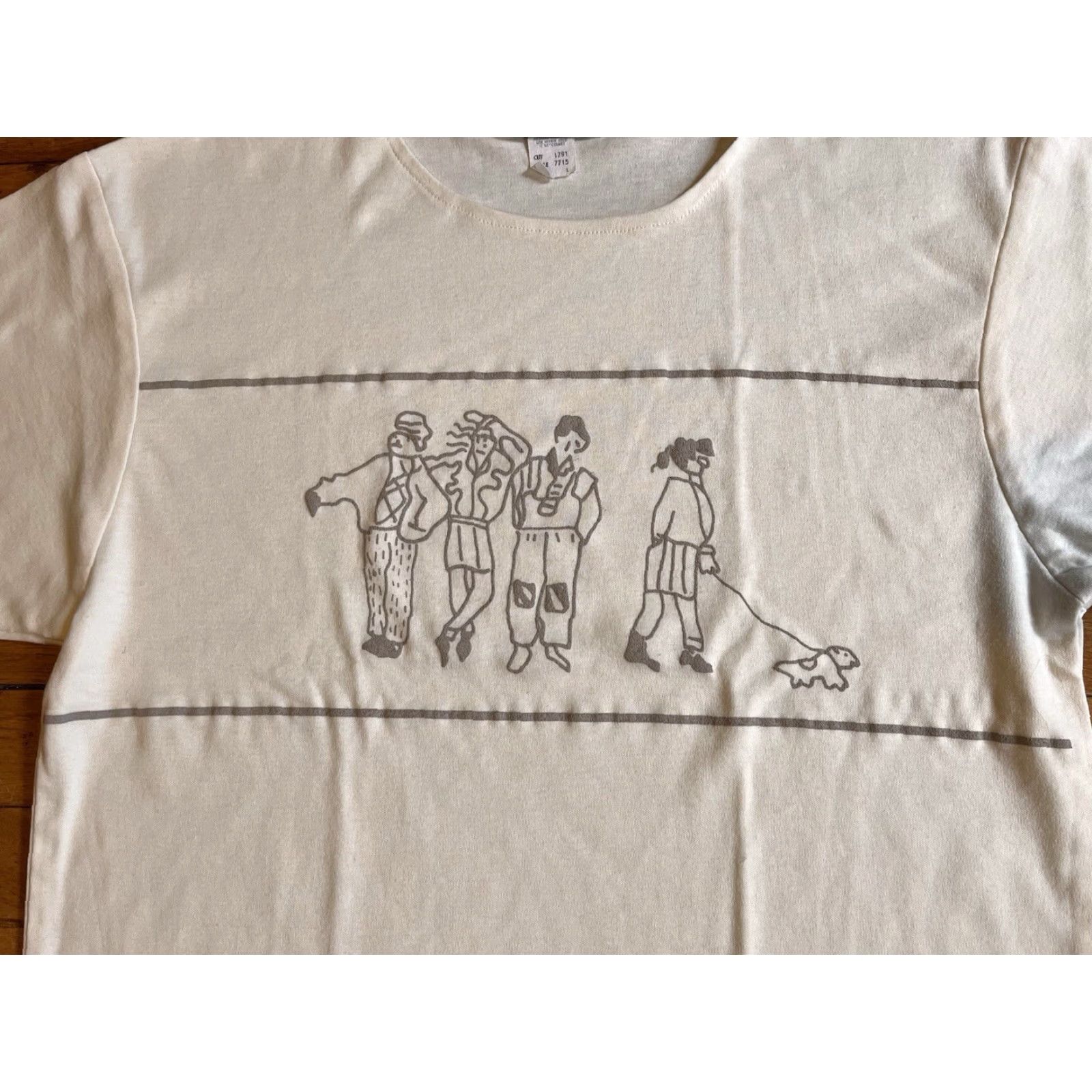 Vintage VINTAGE Marsha Sports Shirt Women’s L White 80s Dog Walking Geometric Crew Neck Casual Size L / US 10 / IT 46 - 5 Thumbnail