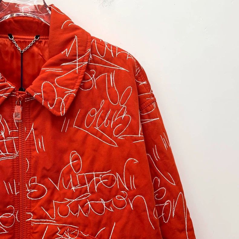 Louis Vuitton Louis Vuitton Red Embroidered Zip Jacket-2506 Size L / US 10 / IT 46 - 3 Thumbnail