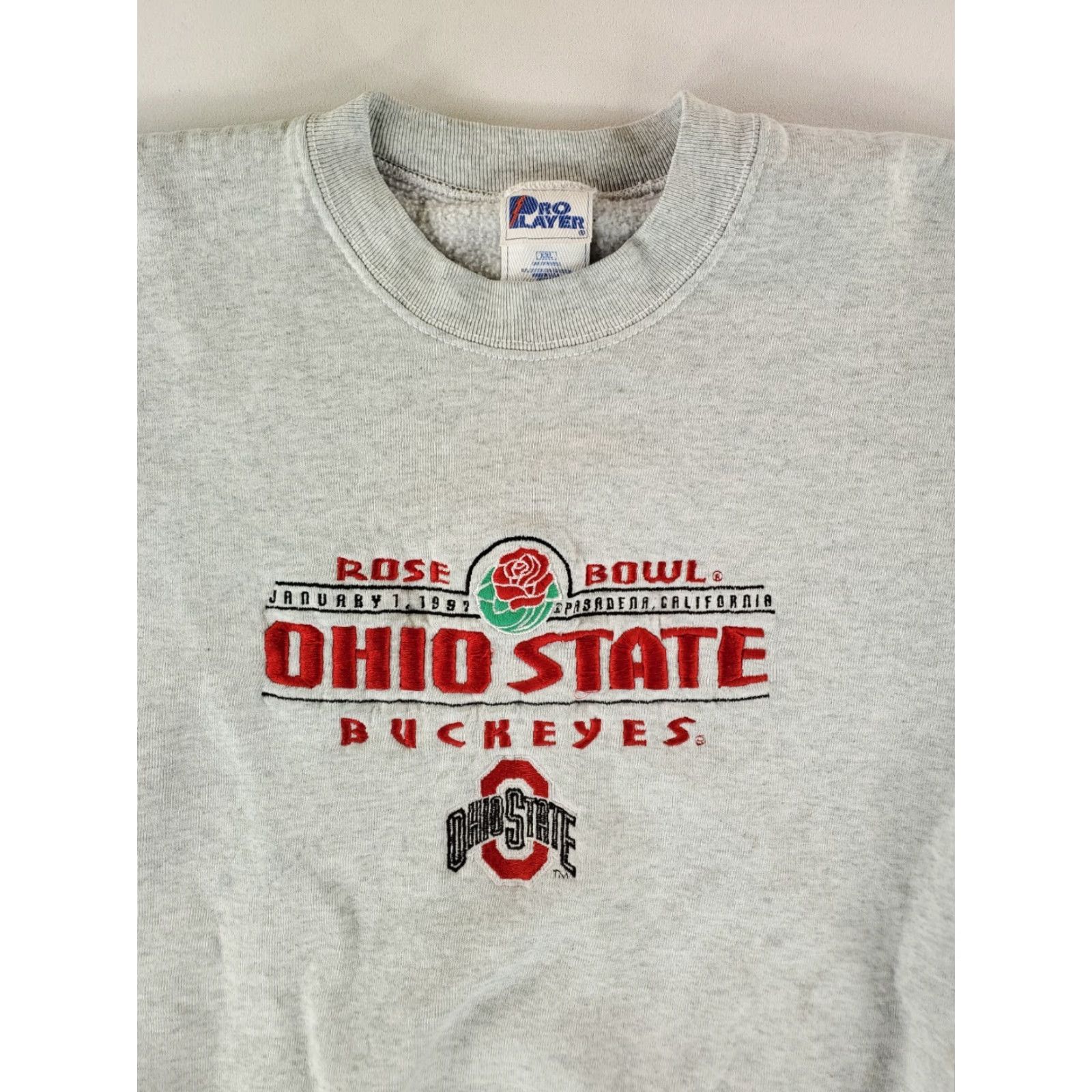 Pro Player VINTAGE Pro Player Sweatshirt Ohio State University Rose Bowl 90s Mens 2XL Gray Pullover Size US XXL / EU 58 / 5 - 5 Thumbnail