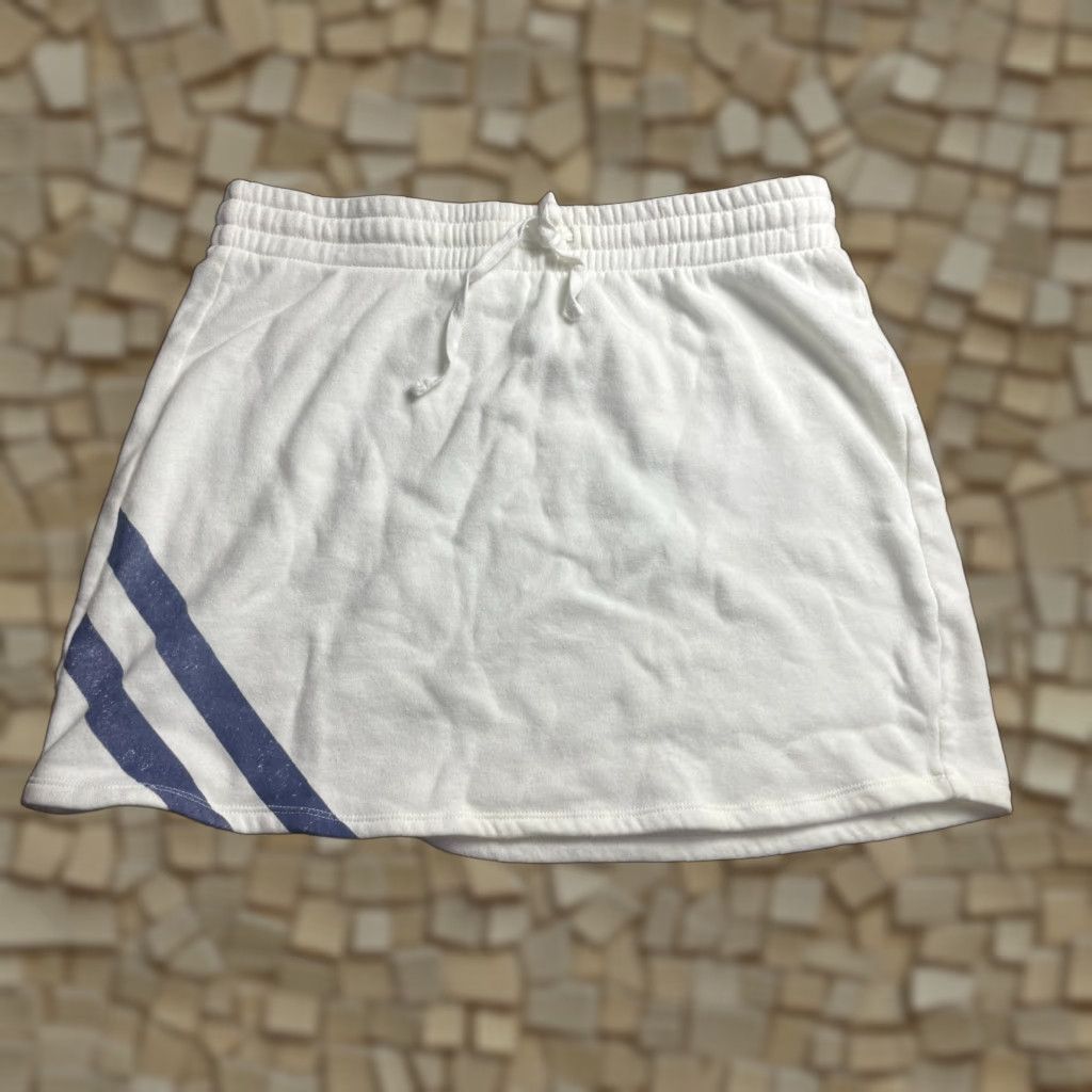 Vintage Grayson Skirt Women's XL White Blue Short Sweat Skirt Mini Activewear Size 40" / US 18 - 1 Thumbnail