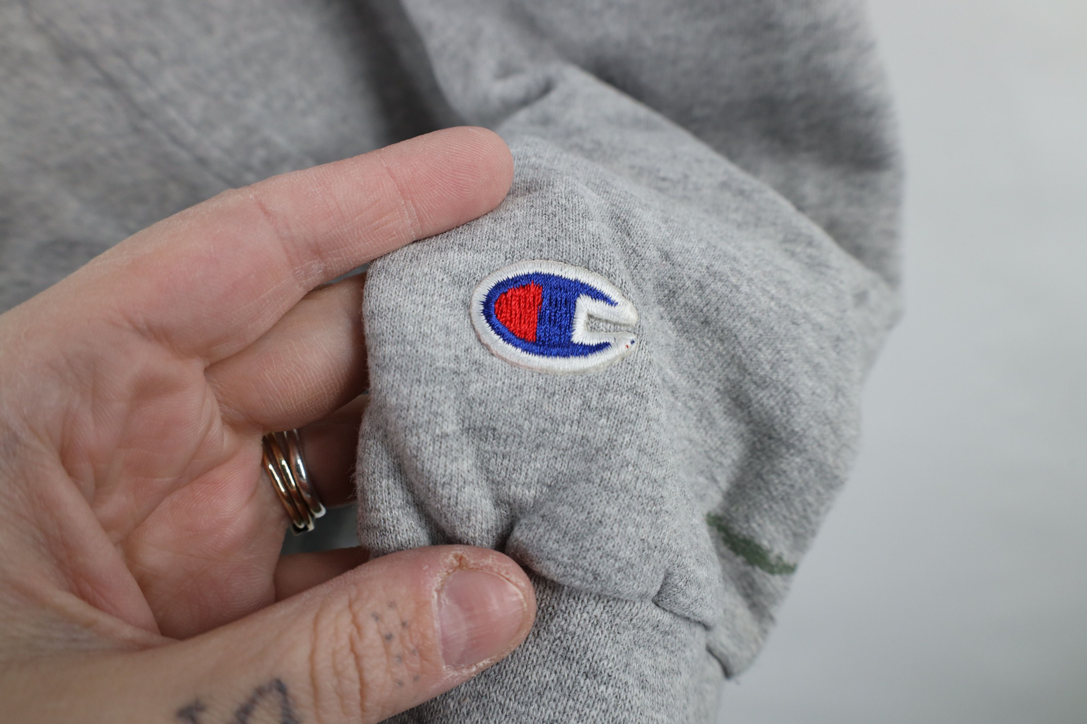 Champion × Vintage Vintage 90s Champion Classic Logo Hoodie Sweatshirt Gray Size US M / EU 48-50 / 2 - 4 Thumbnail