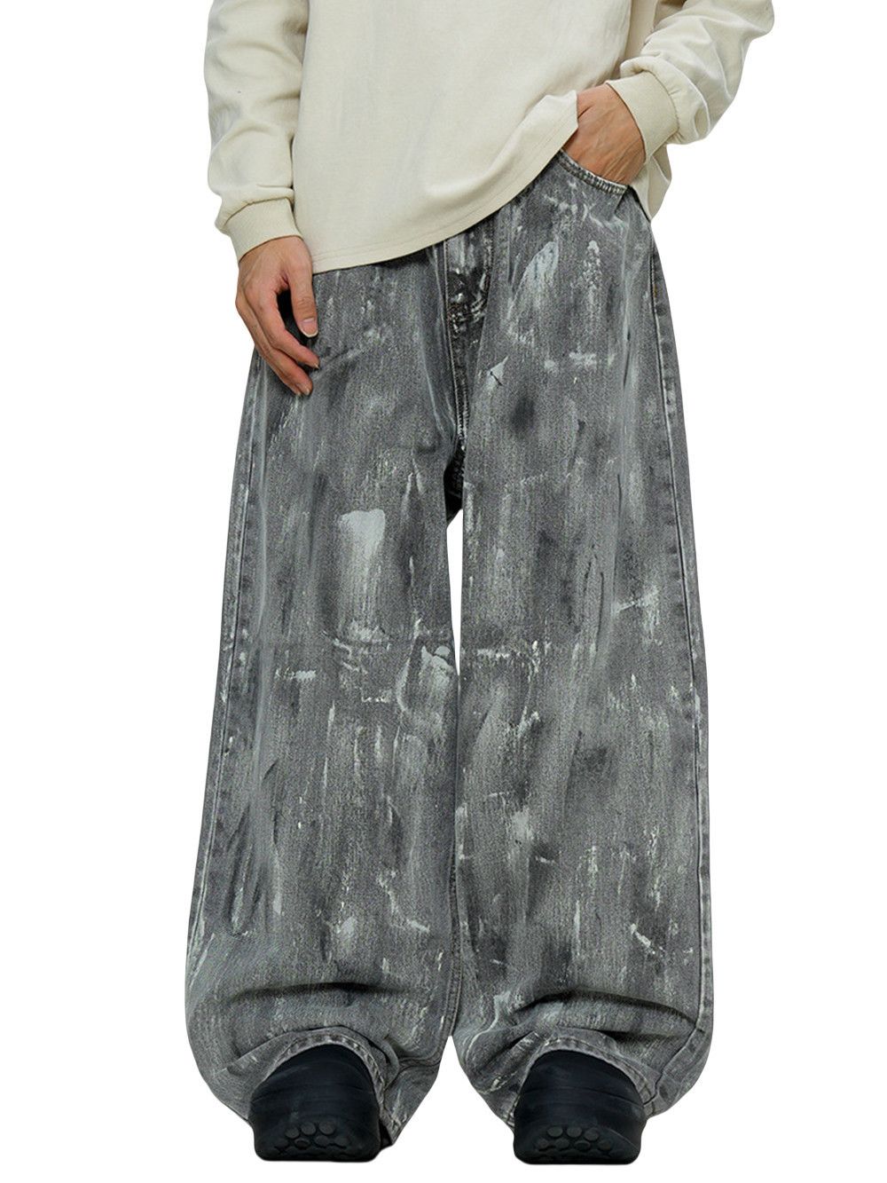 Japanese Brand × Jean Painted Washed Distressed Jeans Size US 30 / EU 46 - 1 Thumbnail