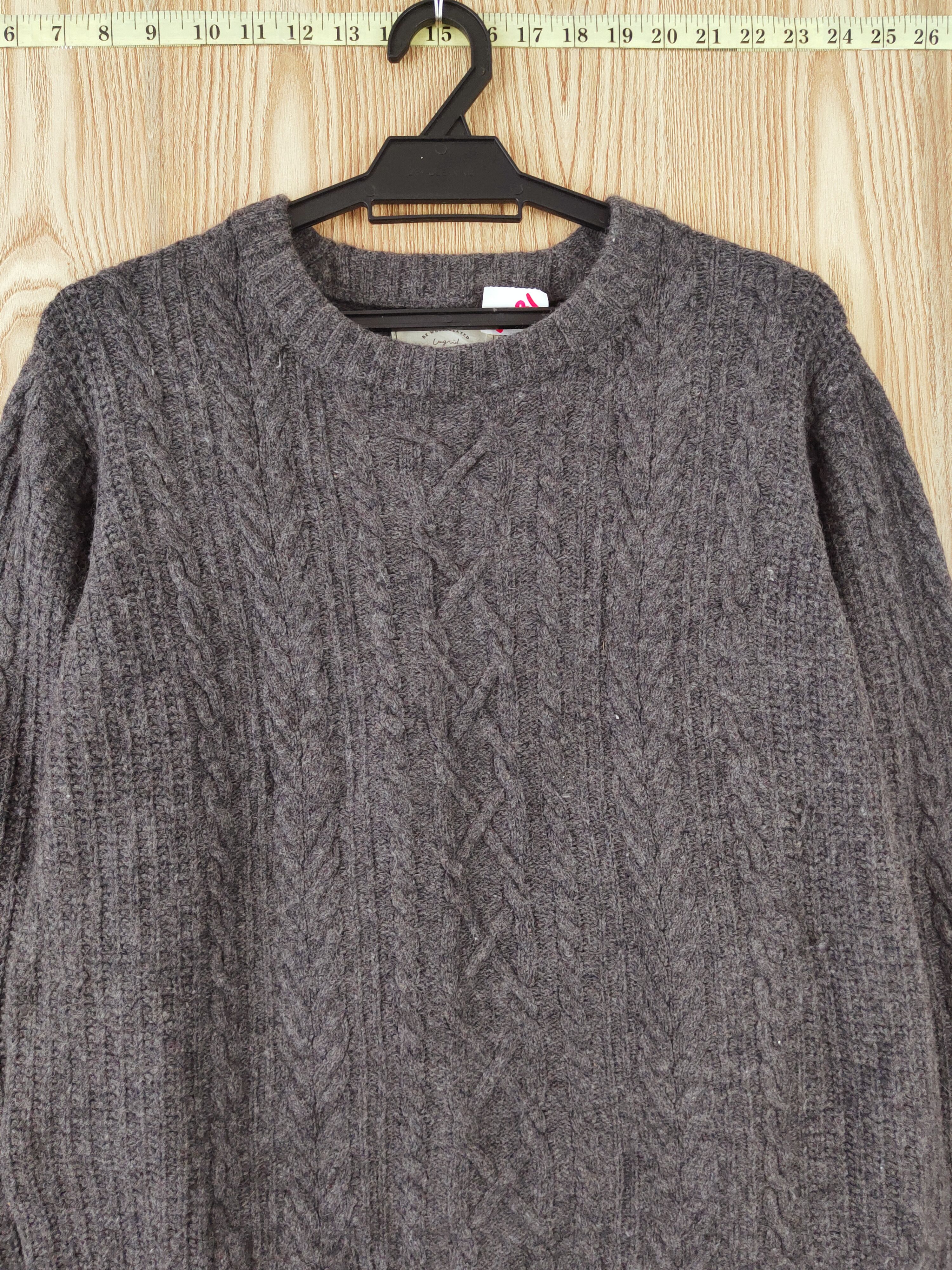 Aran Isles Knitwear × Japanese Brand × Vintage Ungrid Black Knitwear Sweatshirts #W831 Size US M / EU 48-50 / 2 - 2 Thumbnail