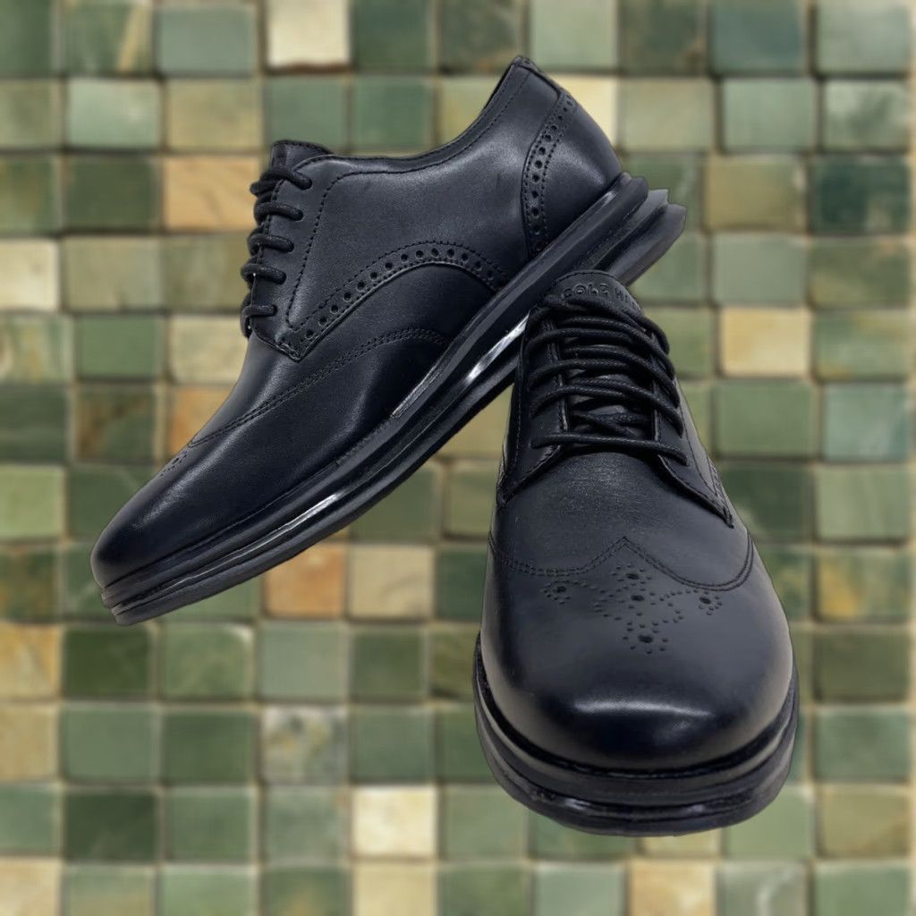 Cole Haan Energy One Wing Oxford Men's Size 8 M Black Leather Lace Up Shoes