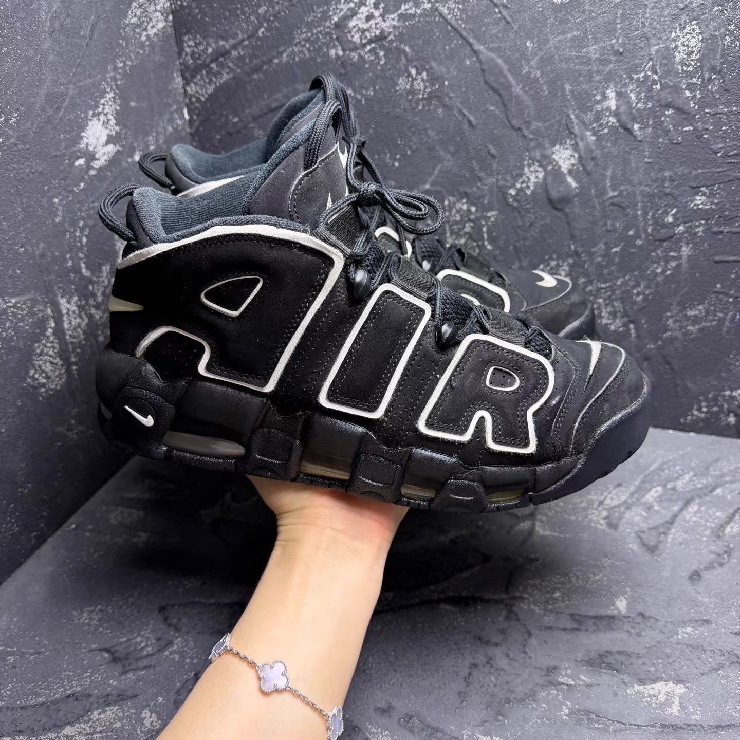 Nike Nike Air More Uptempo Black & White Q10 Size US 10 / EU 43 - 2 Thumbnail