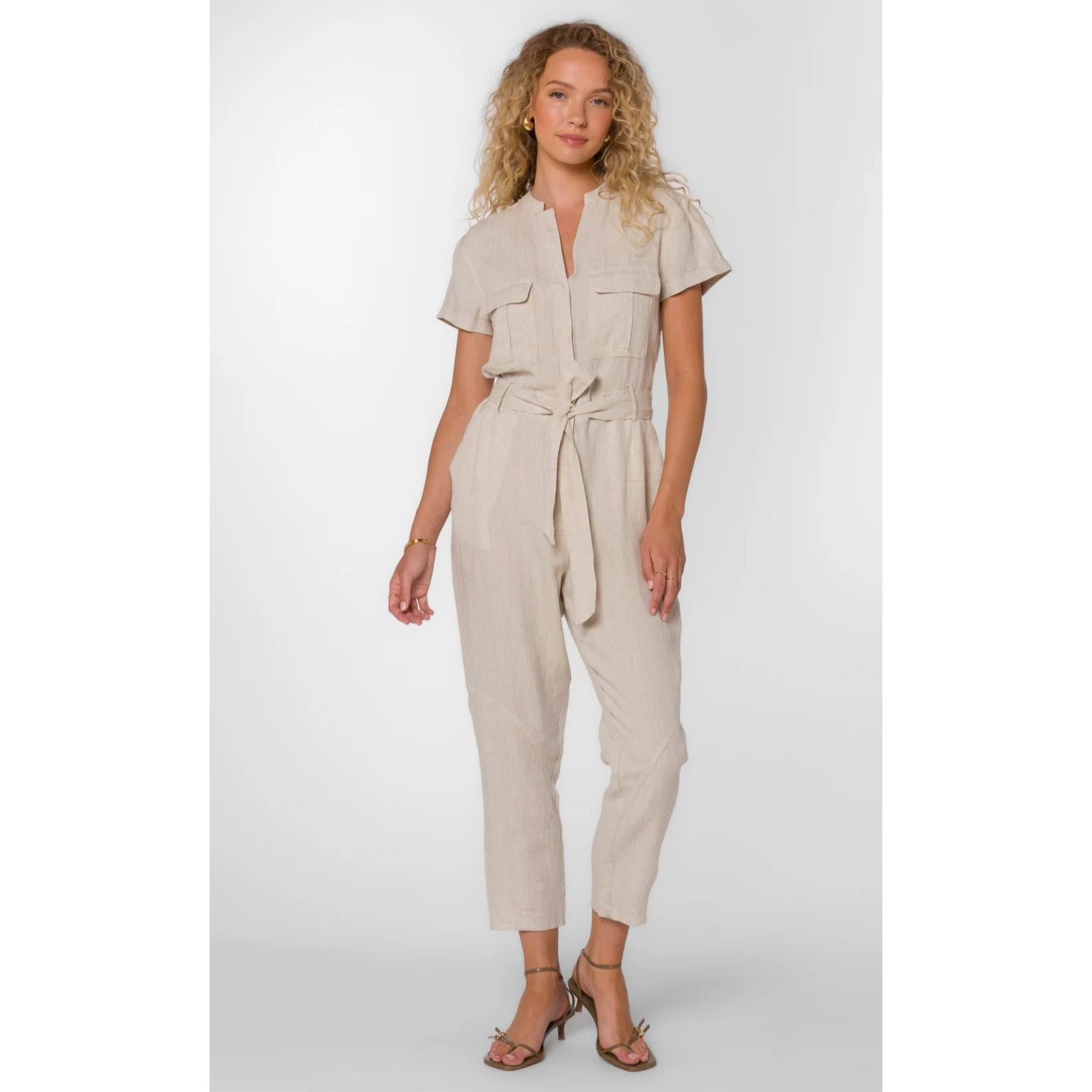 Other Velvet Heart Greyson Lightweight Jumpsuit in Wheat - Sz S - Size 27" / US 4 / IT 40 - 3 Thumbnail