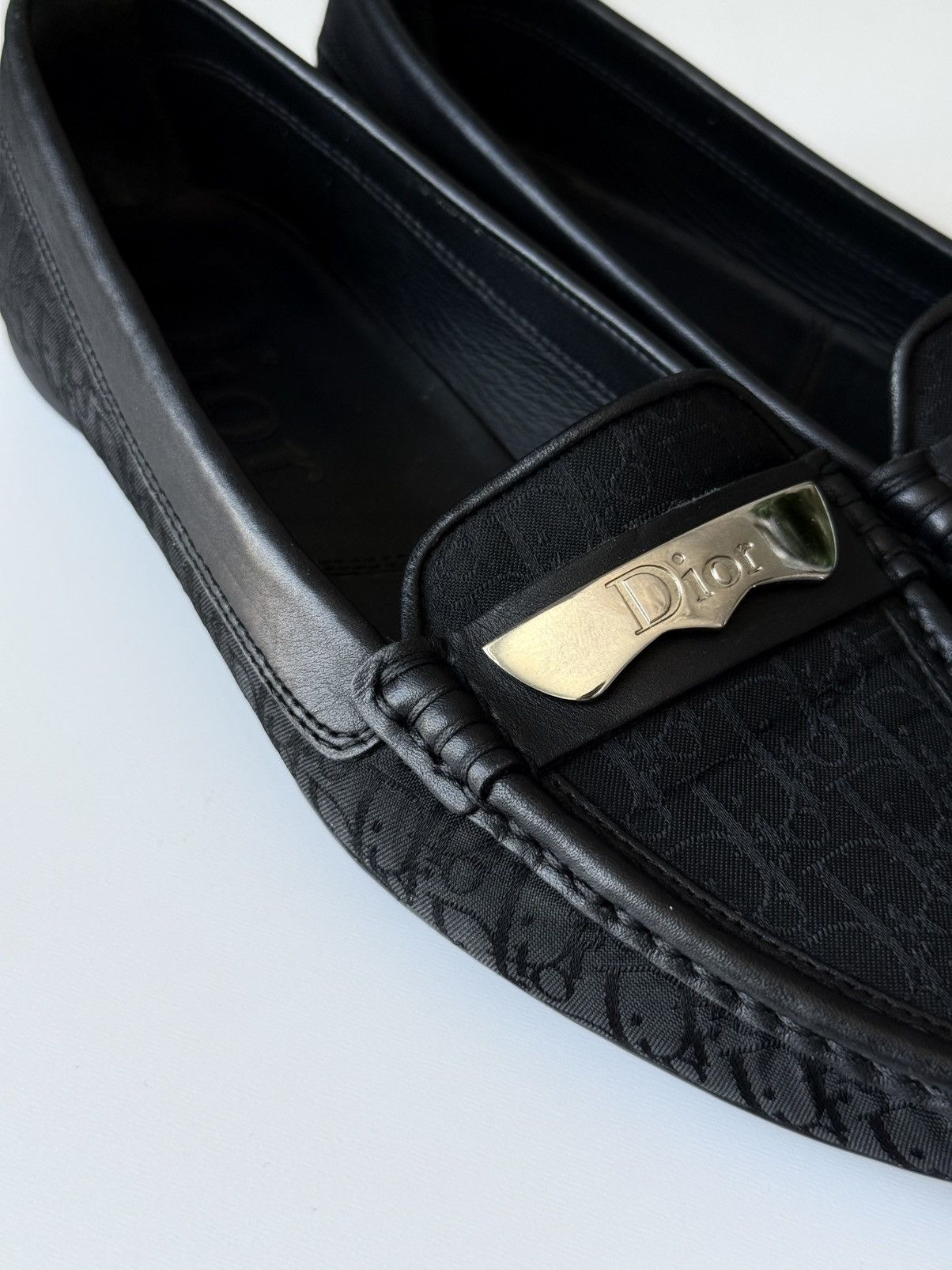 Dior Dior Oblique Monogram Canvas Leather Loafers Moccasins Size US 8 / IT 38 - 8 Thumbnail