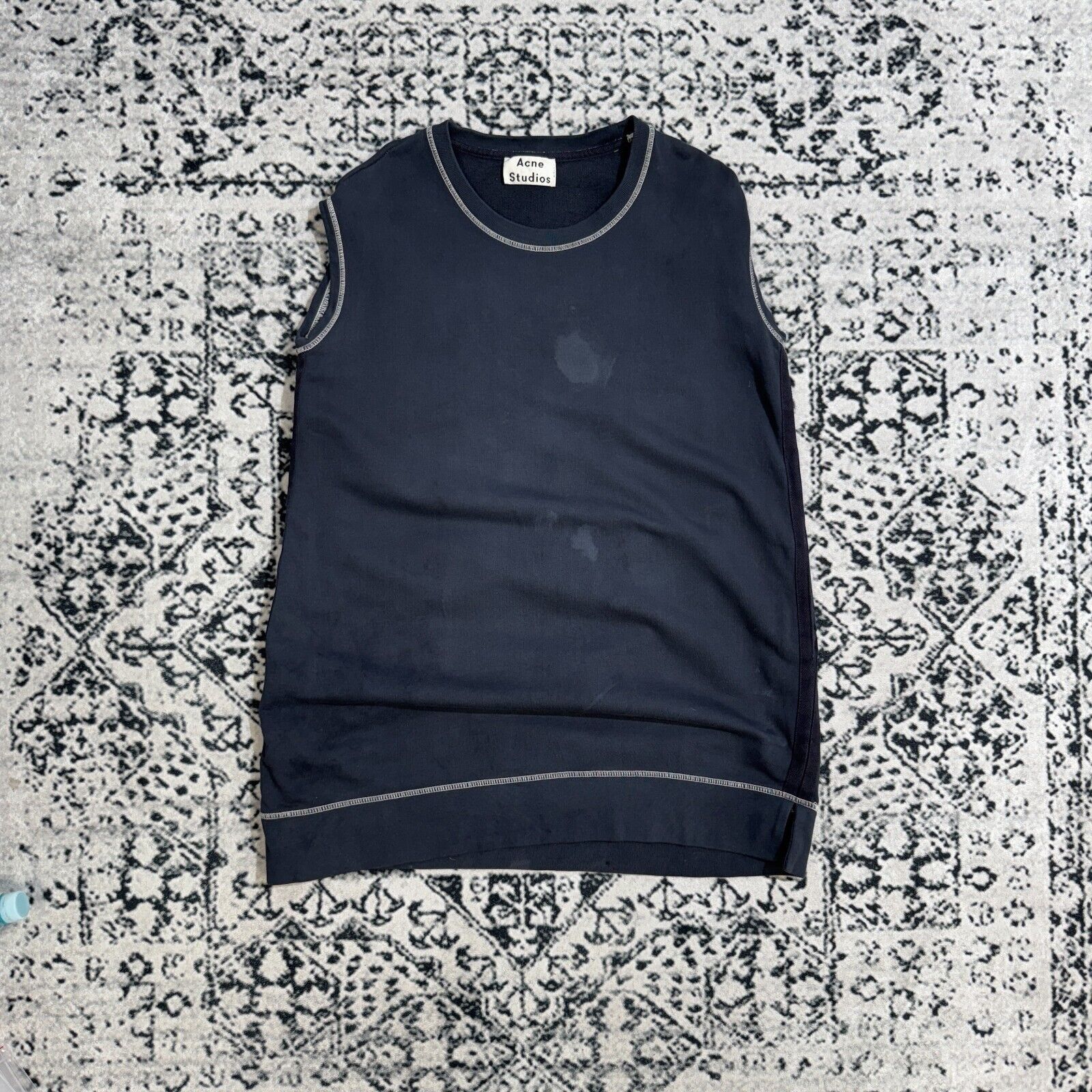 Vintage Acne Navy Blue Cotton Vest Sweatshirt Size L Y2k Runway Size US L / EU 52-54 / 3 - 1 Thumbnail