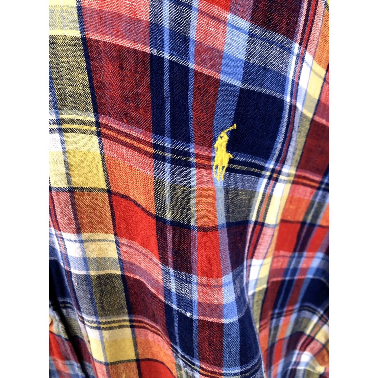 Polo Ralph Lauren POLO RALPH LAUREN Shirt Mens XLTALL LINEN Plaid Checked Embroidered Pony Size US XL / EU 56 / 4 - 2 Thumbnail