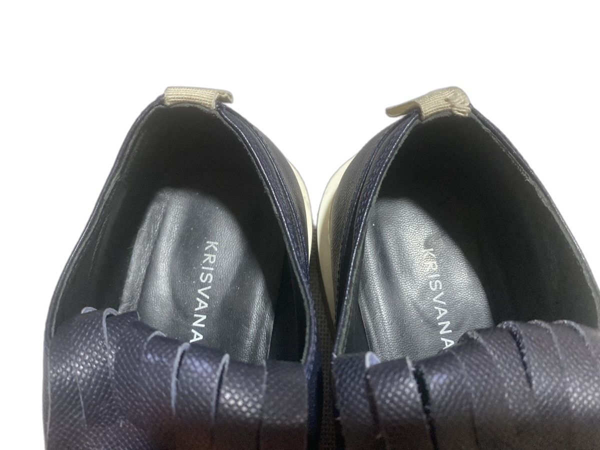 Kris Van Assche KRISVANASSCHE Navy Fringed Tongue Derby Shoes – SUPER RARE Size US 8 / EU 41 - 12 Thumbnail