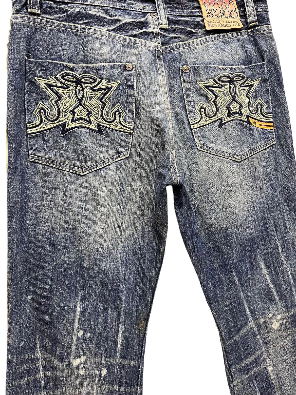 Parasuco PUNK FLARE🔥PARASUCO DENIM LEGEND Distressed Tribal Jeans💥 Size US 33 - 15 Thumbnail