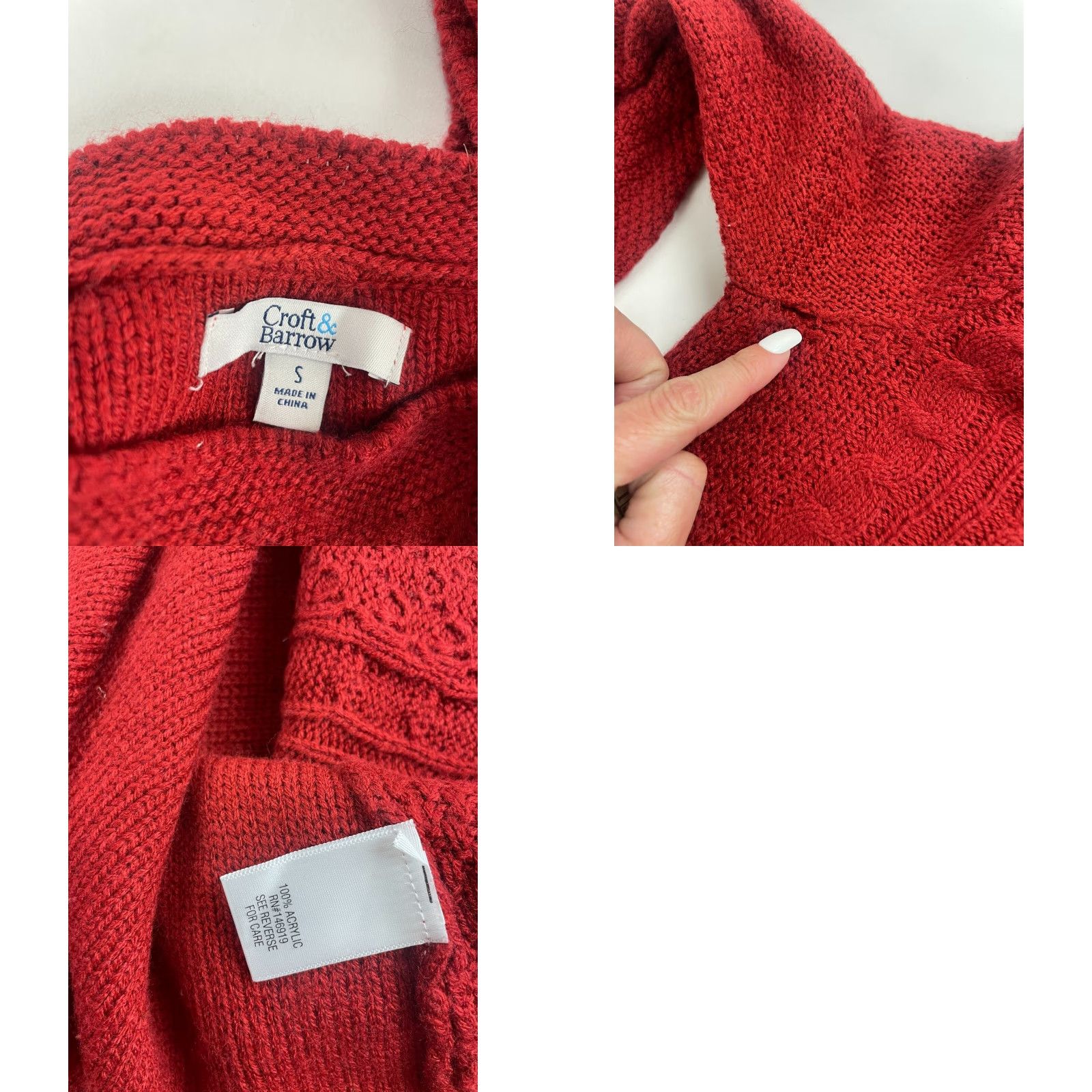 Croft & Barrow Croft & Barrow Sweater Women's Size Small Red Cable Knitted Pullover Boatneck Size S / US 4 / IT 40 - 8 Thumbnail