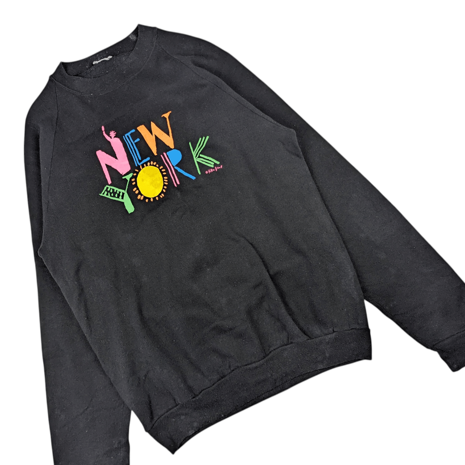 Vintage Vintage 90's NEW YORK Big Logo Jumper Sweatshirt Size US S / EU 44-46 / 1 - 5 Thumbnail