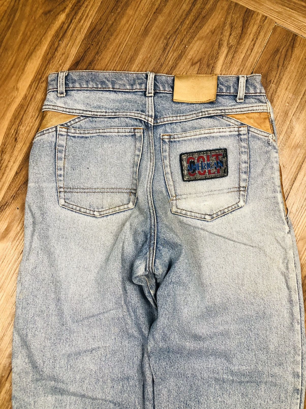 Beauty Beast Vintage AMERICAN COLT Jeans 90s - Suede Trim USA (40) Size US 30 / EU 46 - 12 Thumbnail