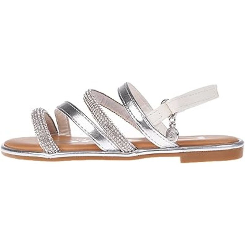 Bebe Bebe Girls Size 12 Silver Rhinestone Flat Sandal Shoes Size US 12 / IT 42 - 3 Thumbnail