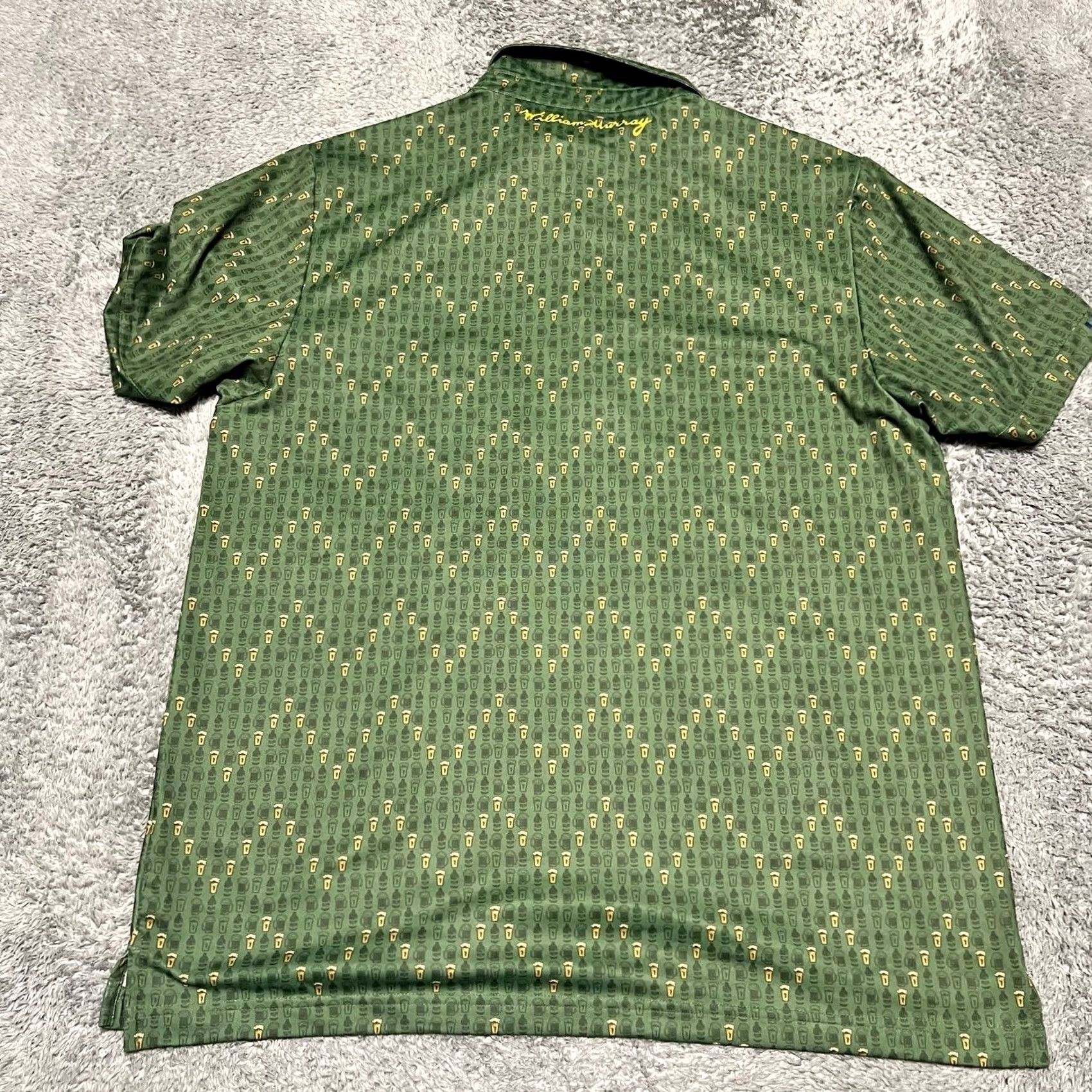 Vintage William Murray Polo Shirt Mens Large Green Performance Golf Beer All Over Print Shirt Mens L Green Modern Polo Golf Tee Size US L / EU 52-54 / 3 - 4 Thumbnail