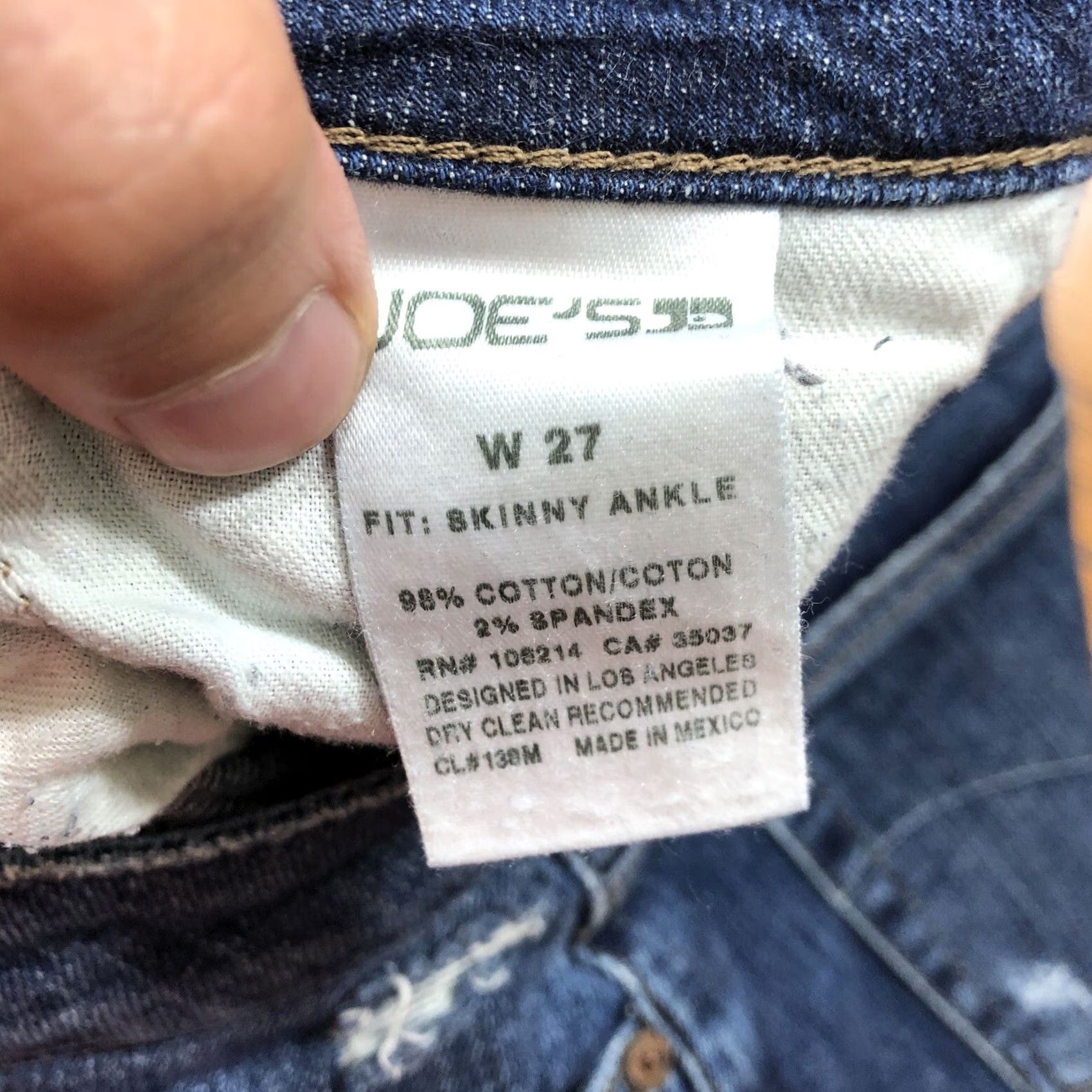 Vintage Joe's Jeans Blue Denim Pants Jeans Slim Distressed 27x29 Womens Mid Rise 5-Pocket Denim Blue Baggy Classic Modern Bohemian City USA 27x29 Womens Size 27" / US 4 / IT 40 - 7 Thumbnail