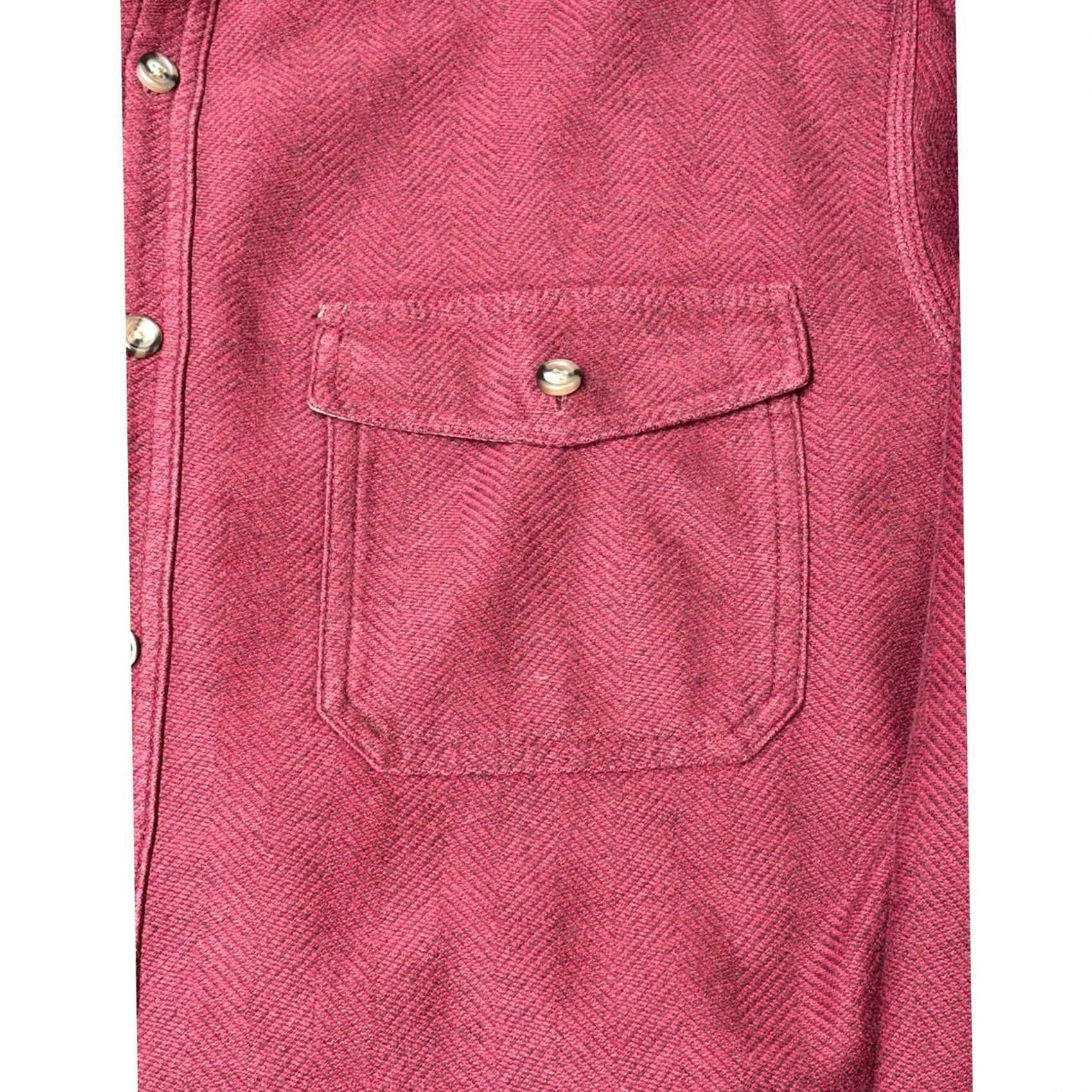 Vintage LL Bean Shirt Button-Up Herringbone Cotton Flannel Red Long Sleeve Mens L Reg Casual Workwear Size US L / EU 52-54 / 3 - 2 Thumbnail