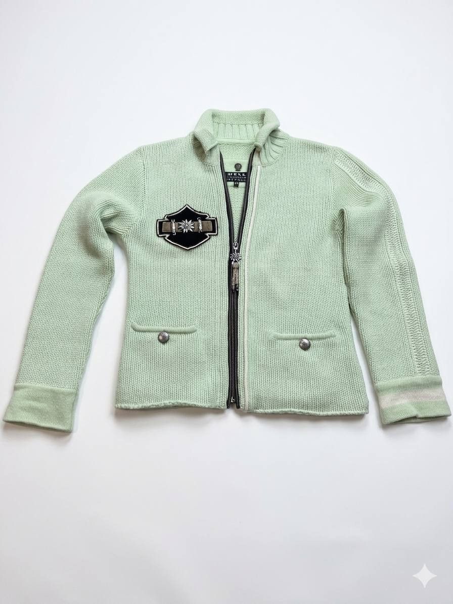 Vintage Hell is for Heroes Virgin Wool Zip Cardigan / Made in Italy Size M / US 6-8 / IT 42-44 - 1 Thumbnail