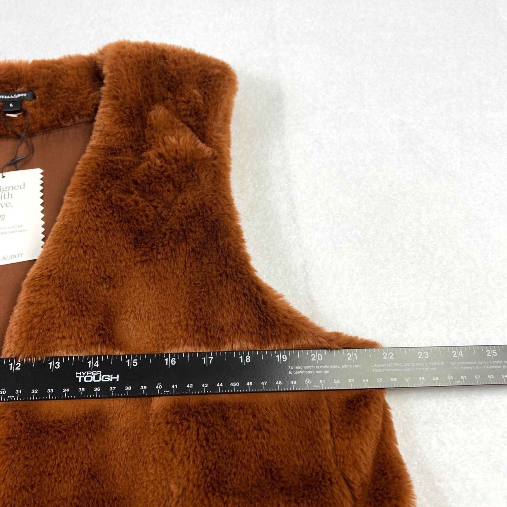 Vintage Stella & Dot Vest Women's Large Brown Fuzzy Soft Open Front Shearling Size L / US 10 / IT 46 - 7 Thumbnail