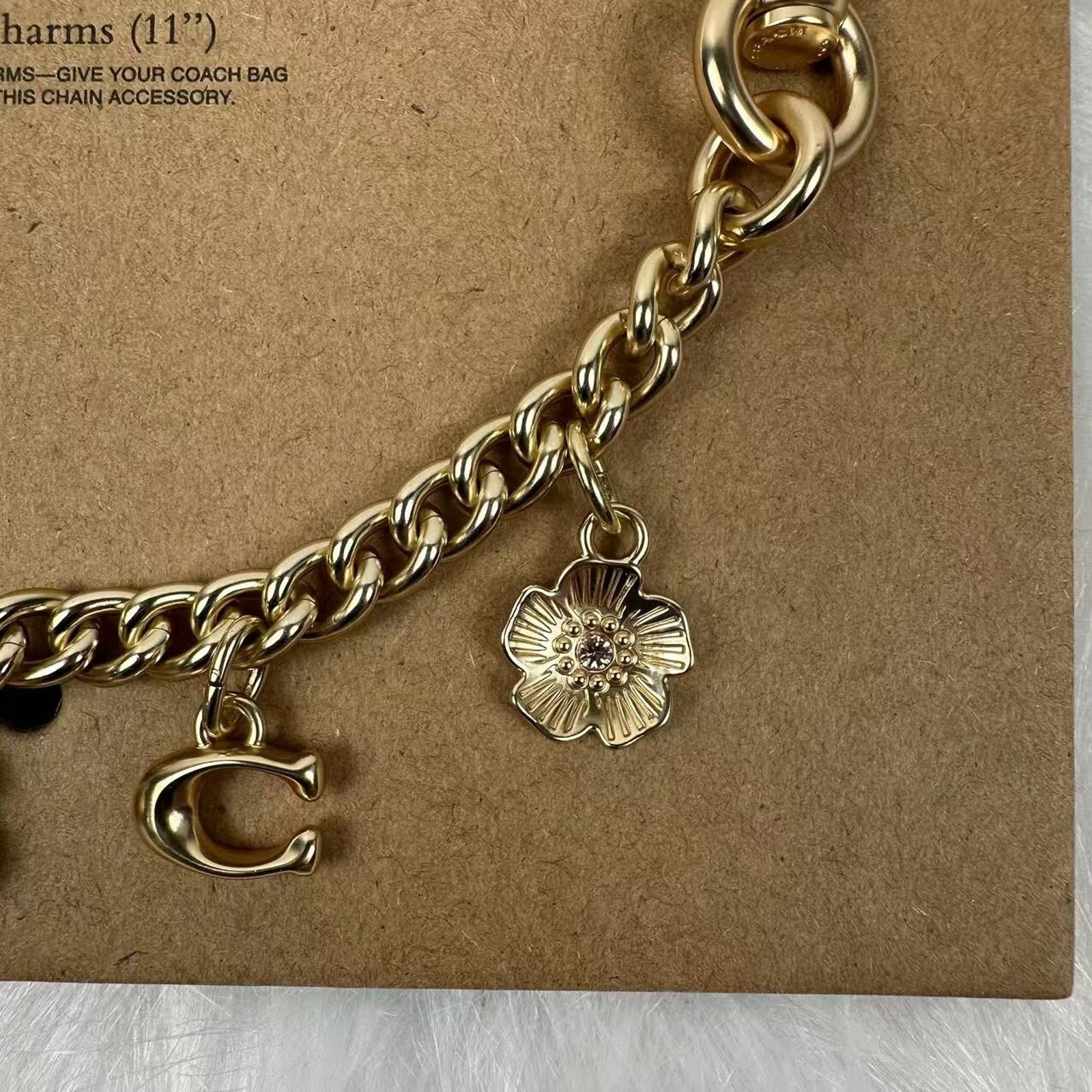 Coach COACH Gold Swagger Chain With Charms In Gold CAX00 NWT Size ONE SIZE - 3 Thumbnail