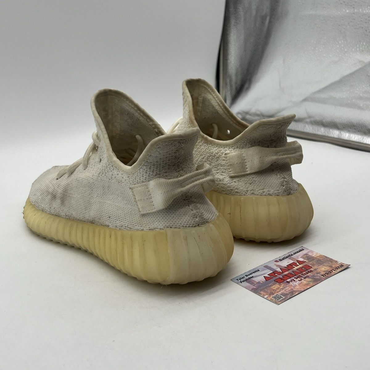 Adidas Yeezy boost 350 cream white triple white Size US 9 / EU 42 - 4 Thumbnail