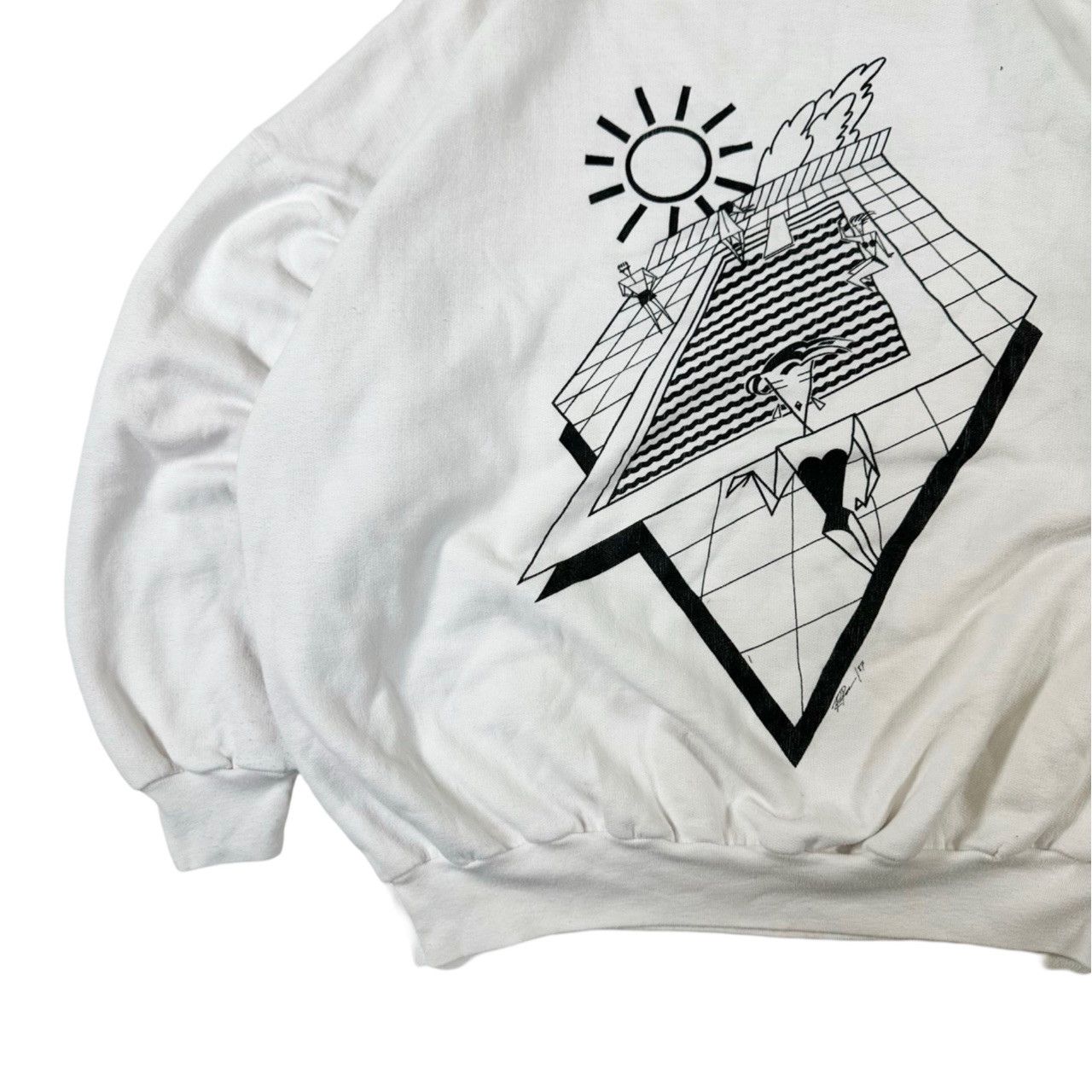 Vintage Vintage 80s Sunnyside Pool Big Print Graphic Sweater Size US L / EU 52-54 / 3 - 6 Thumbnail