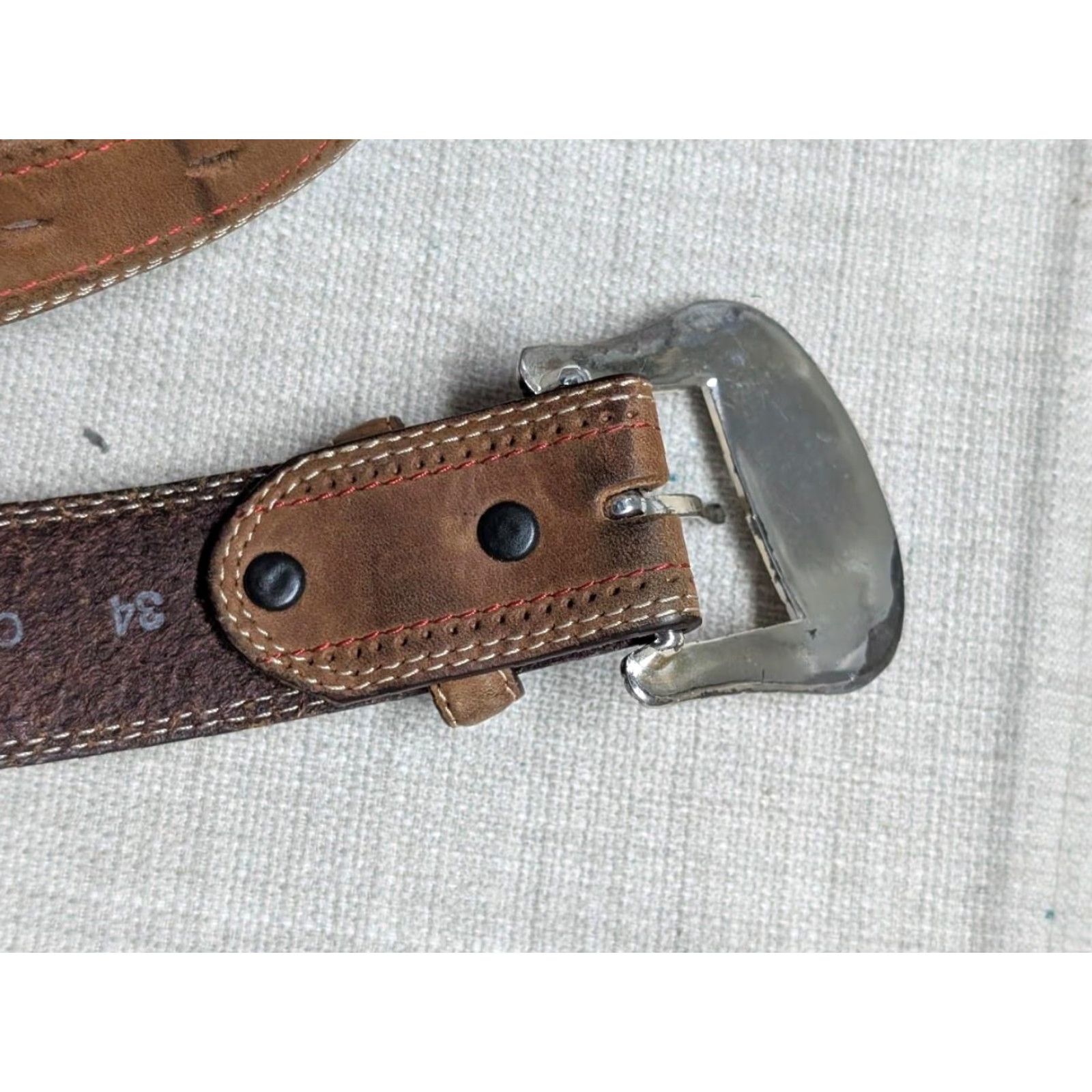 Tony Lama VINTAGE Tony Lama belt Concho western belt 32 brown leather Mens Belt Size 32 - 7 Thumbnail