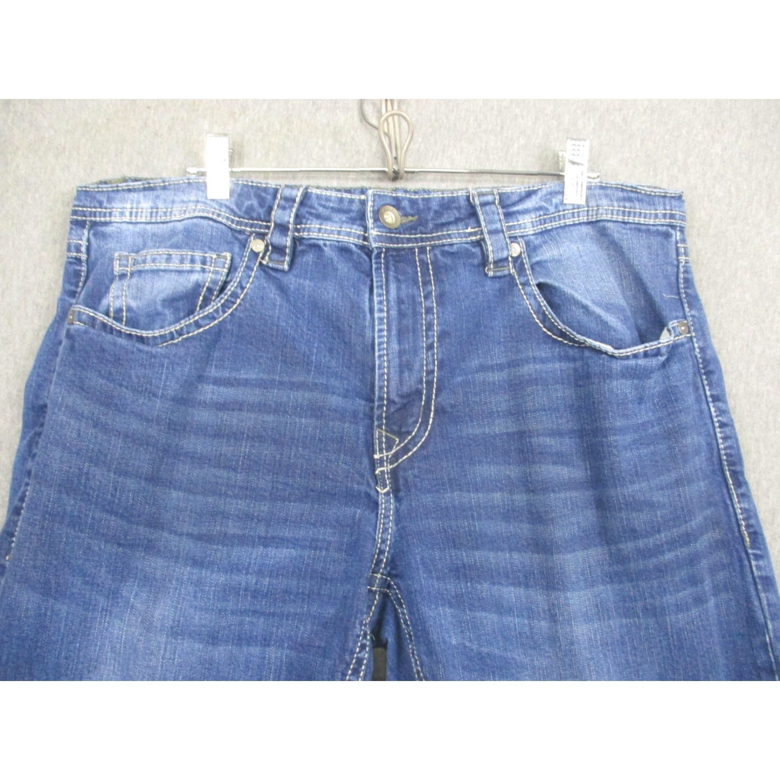 Vintage TK Axel Jeans Mens 36x30 Blue Athletic Fit Stretch Whiskered Contrast Stitch Size US 36 / EU 52 - 2 Thumbnail