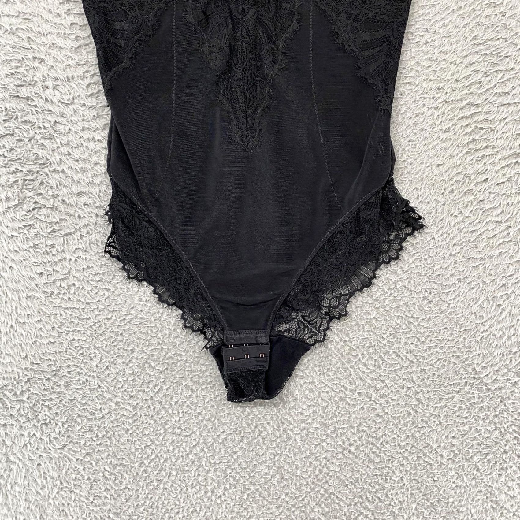 Vintage Pinsy Bodysuit Womens XL Black Sheer Lace Lingerie Shapewear Whimsigoth Size XL / US 12-14 / IT 48-50 - 2 Thumbnail
