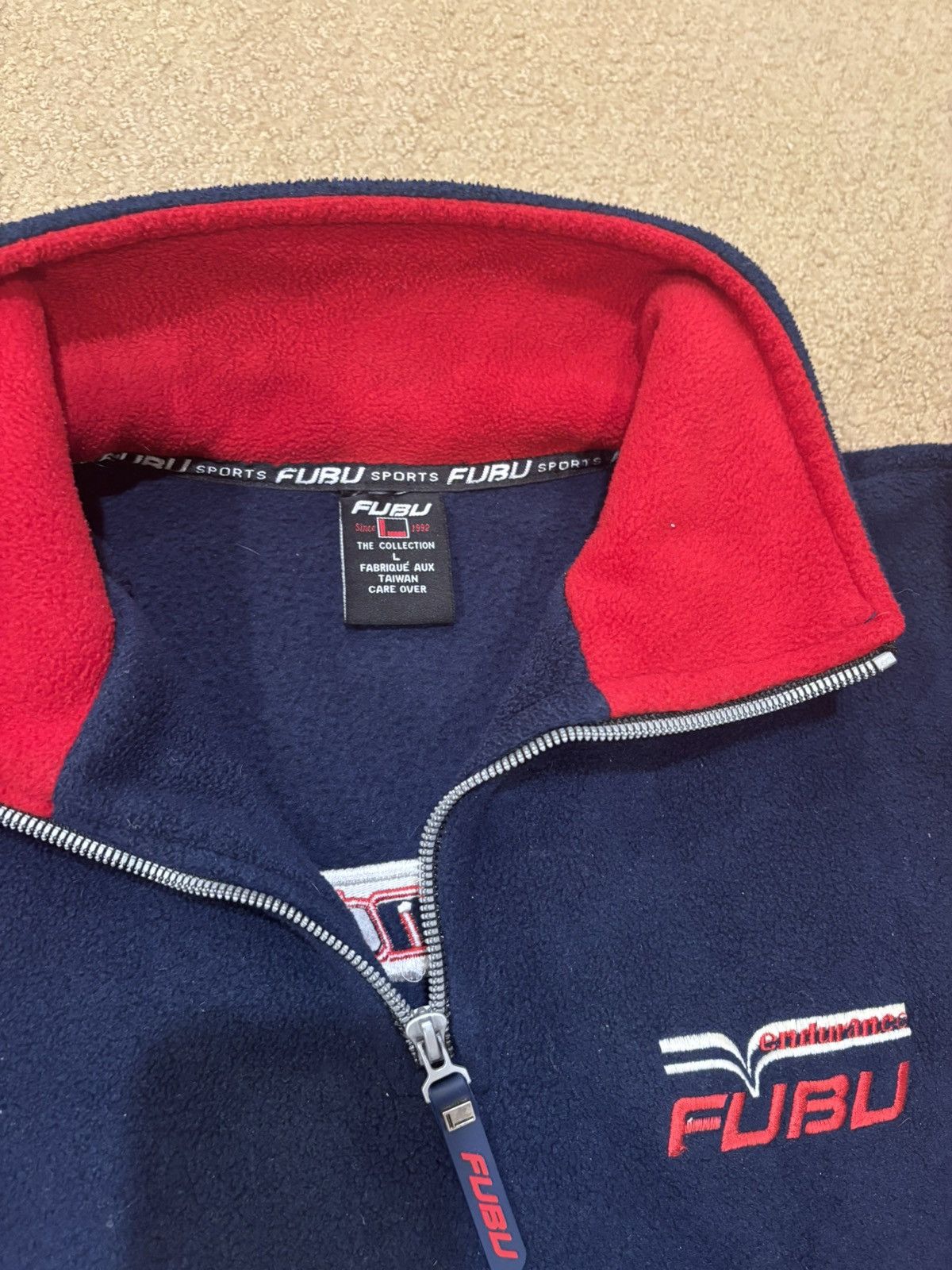 Fubu FUBU Sport red & navy cotton quarter-zip Size US L / EU 52-54 / 3 - 6 Thumbnail
