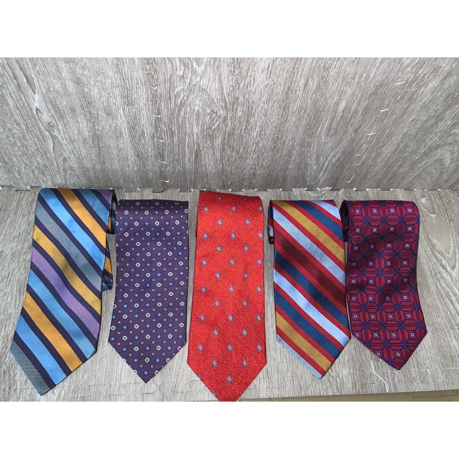 Jos. A. Bank Jos. A. Bank Men's Silk Striped Necktie Set of 5 Multicolor Size ONE SIZE - 1 Thumbnail