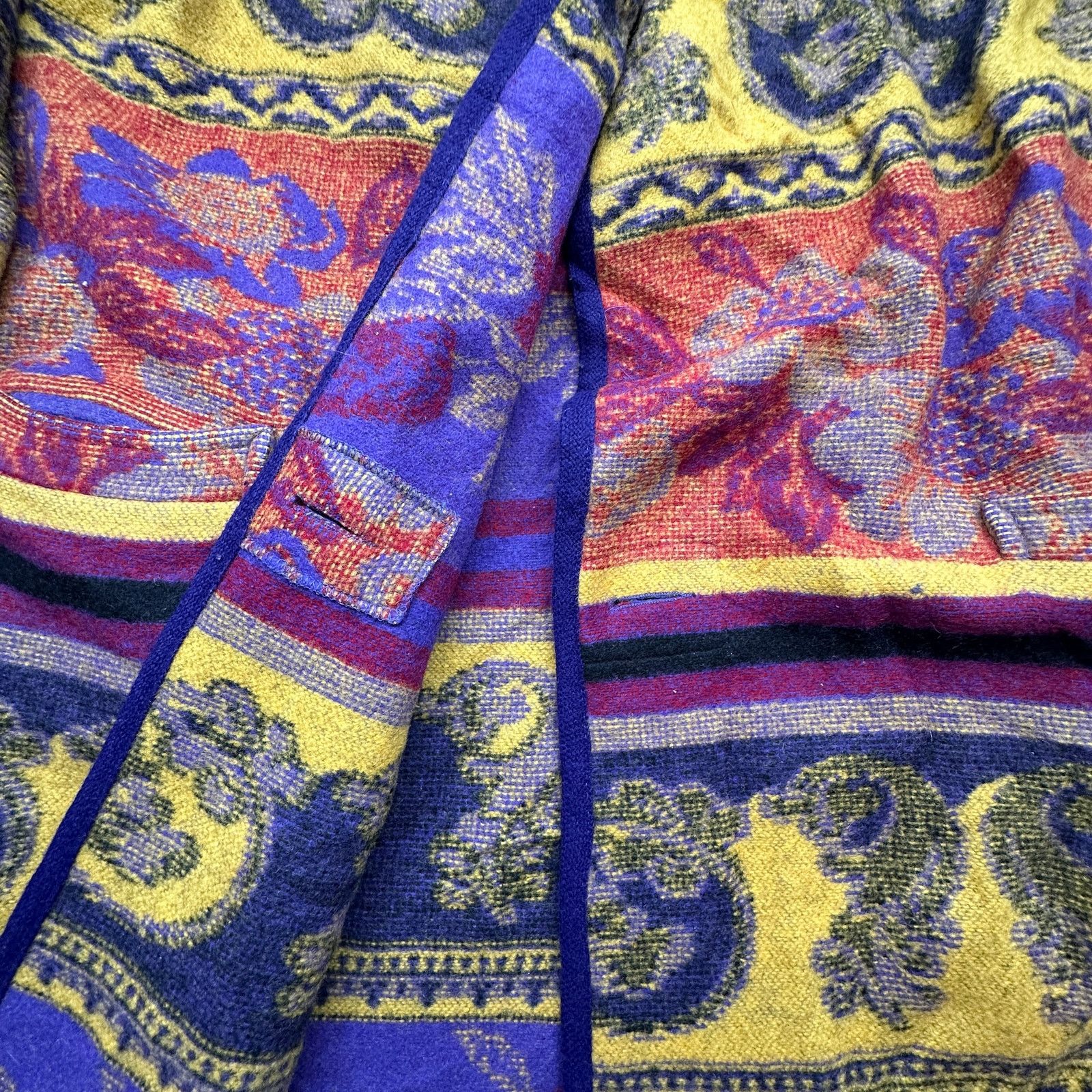 Other VTG Gallery Wool Pea Coat Women Medium Psychedelic Bohemian Size M / US 6-8 / IT 42-44 - 8 Thumbnail
