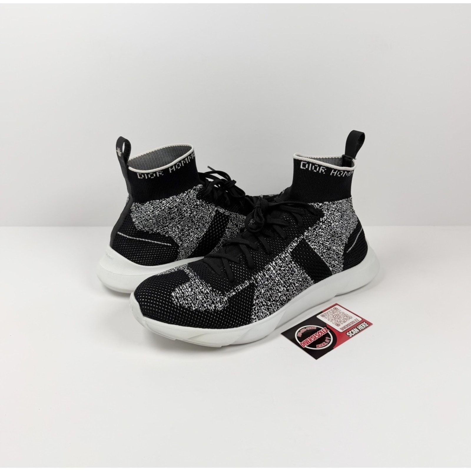 Dior Size 45EU/12US - Dior B21 Black Sock High Top Sneakers Size US 12 / EU 45 - 1 Thumbnail