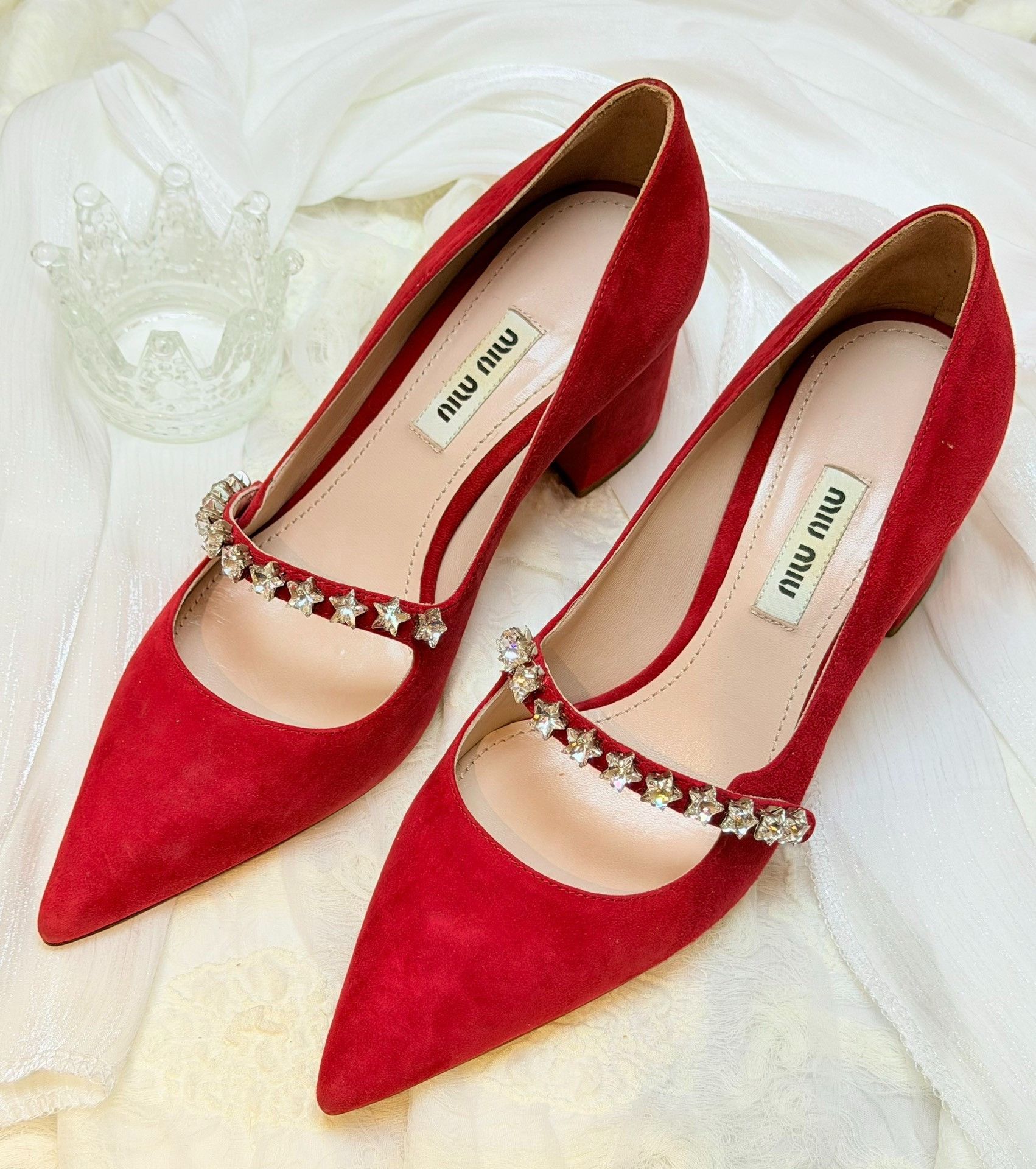 Miu Miu Miu Miu Suede Red Lowtop Sneakers us_5-5 Women Size US 5.5 / IT 35.5 - 1 Thumbnail