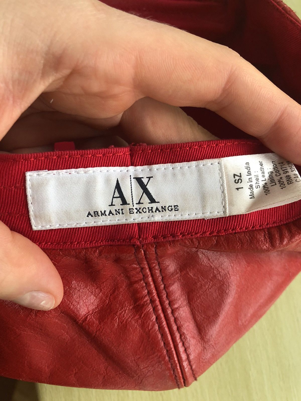 Vintage RARE ARMANI EXCHANGE VINTAGE RED LEATHER CAP HAT Size ONE SIZE - 5 Thumbnail
