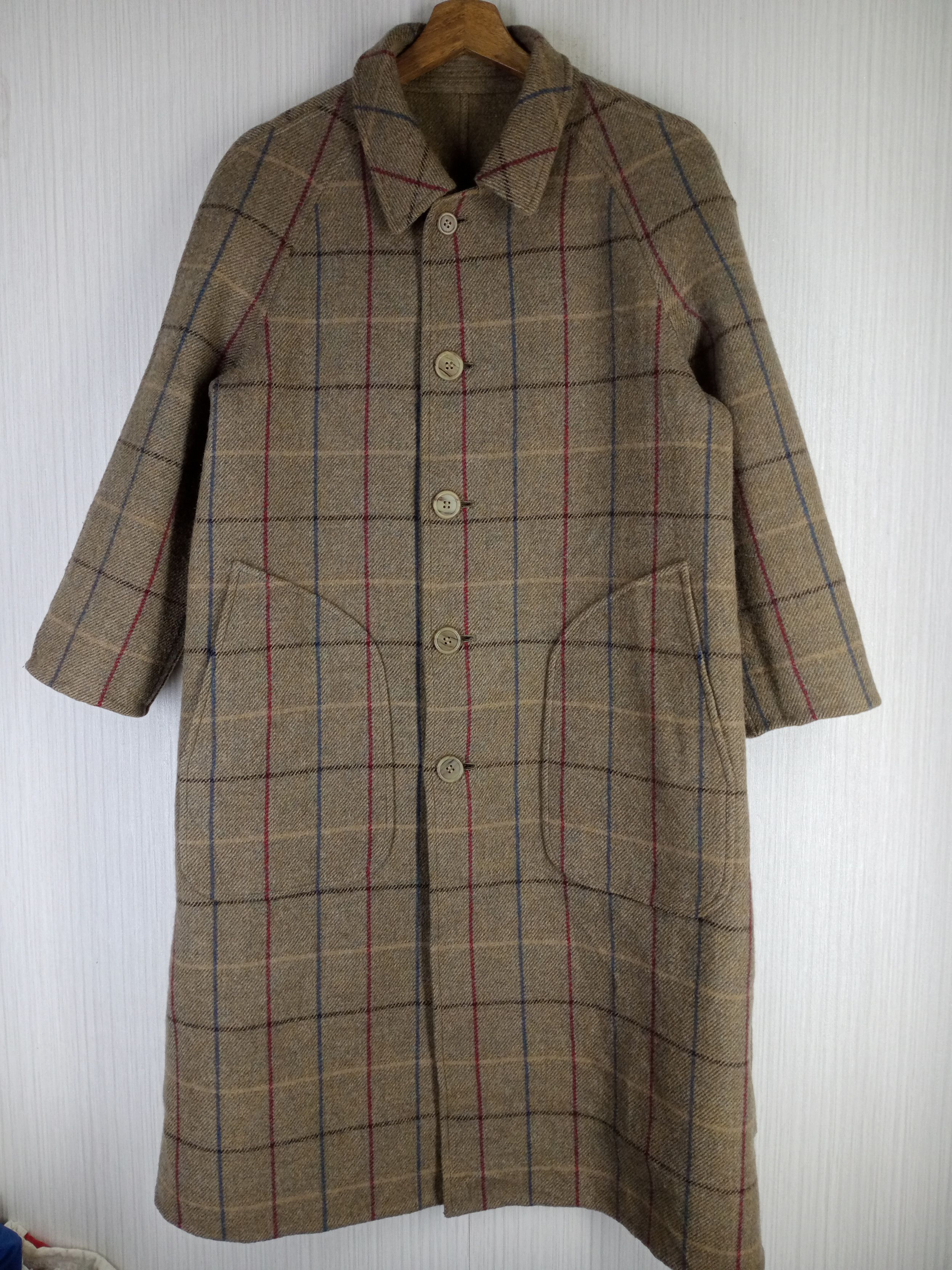 Burberry Rare Vintage 80s Burberrys Reversible Wool Long Jacket Size US M / EU 48-50 / 2 - 4 Thumbnail