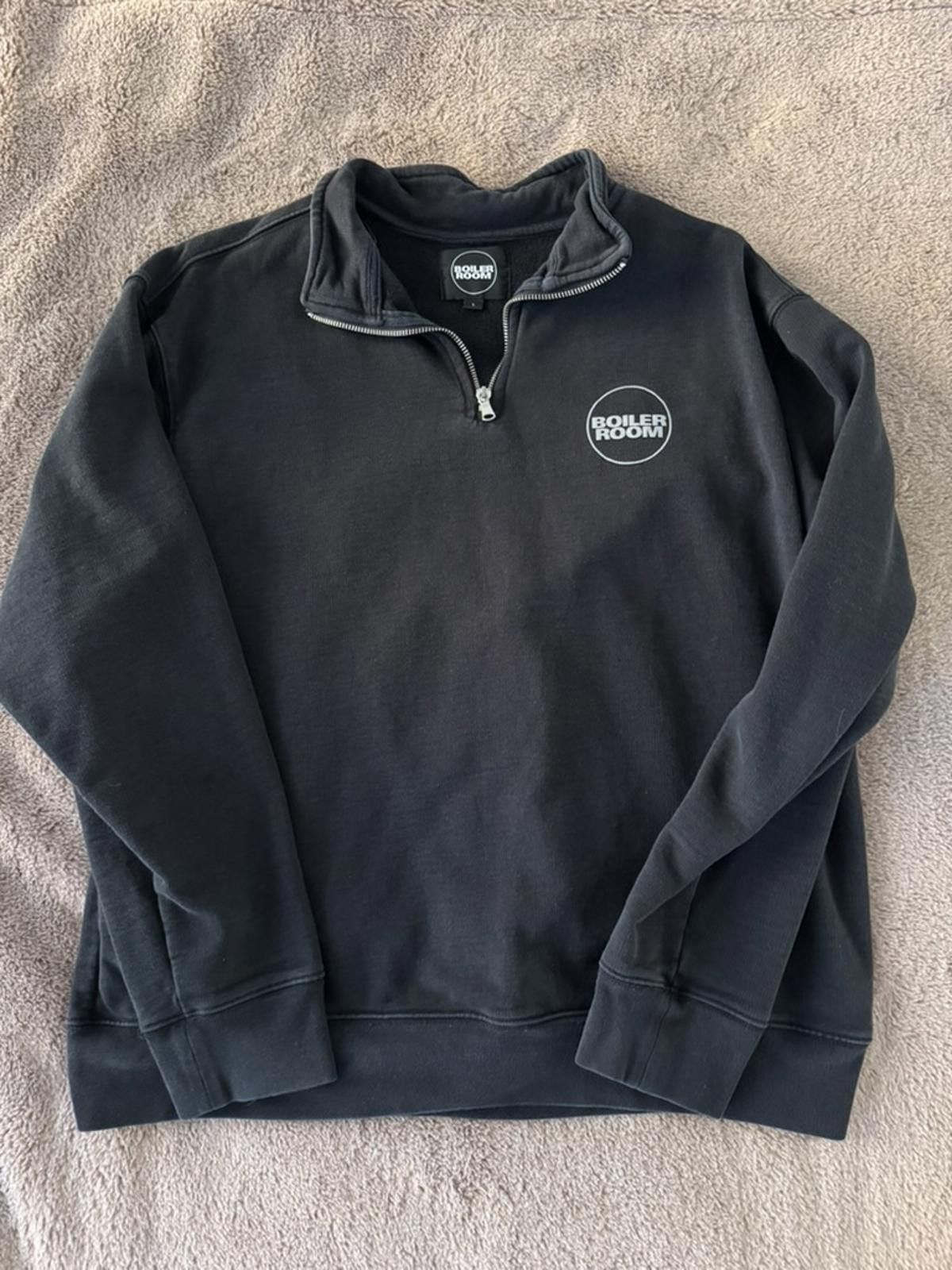 Boiler Room Boiler Room Black Quarter-Zip Pullover Sweatshirt Size US L / EU 52-54 / 3 - 1 Thumbnail