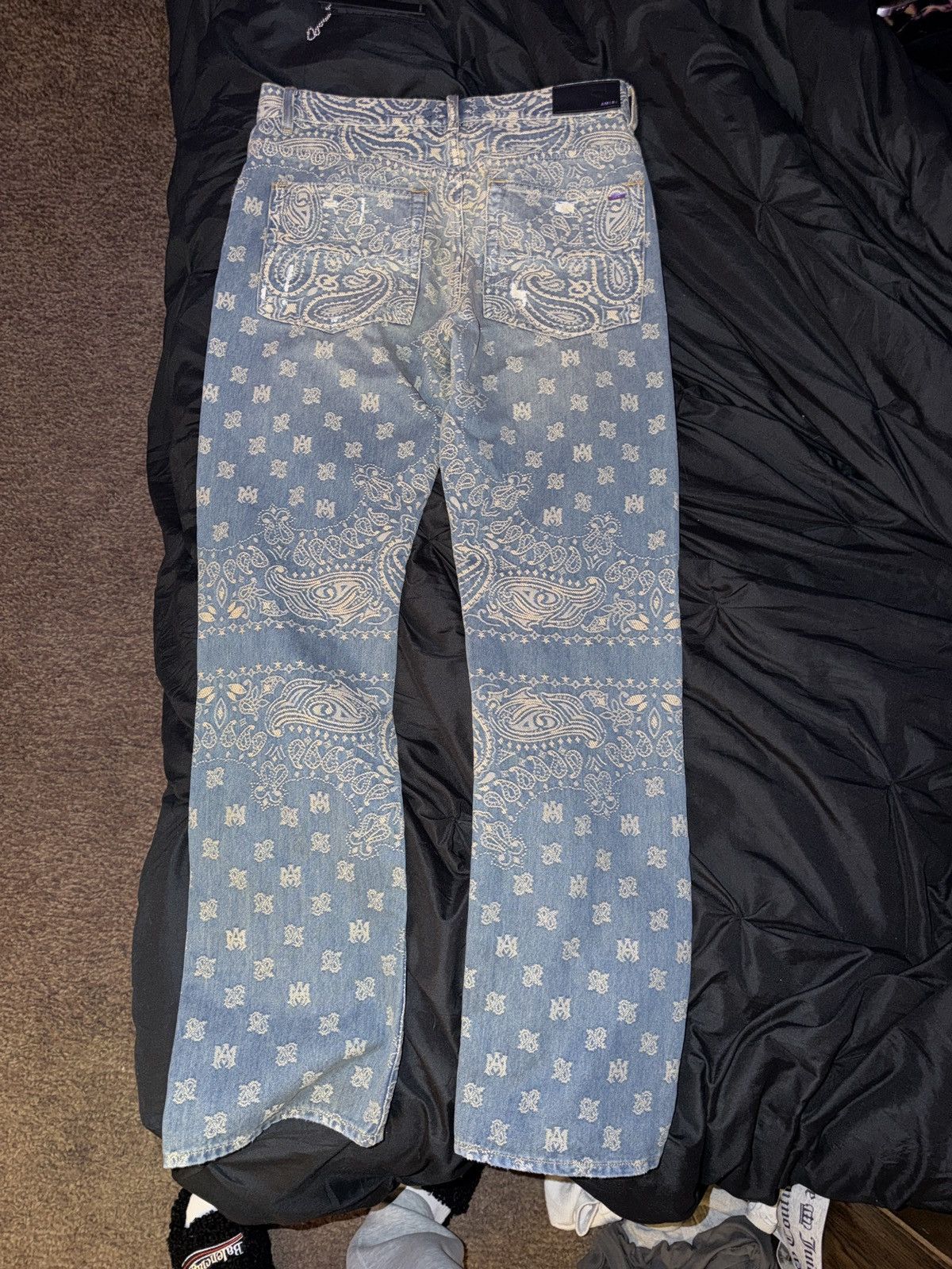 Amiri Amiri Bandana Jacquard Straight Leg Jeans Size US 31 - 8 Thumbnail