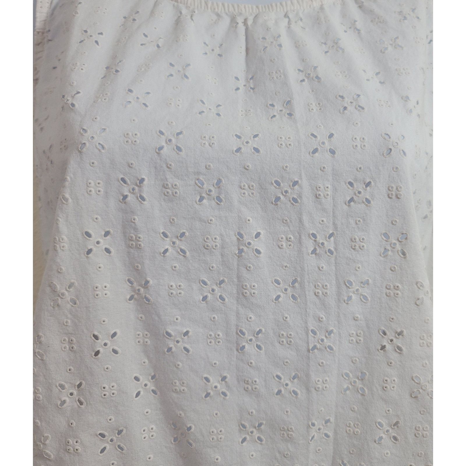 Other Jason Maxwell White Eyelet Tank Top Medium Back Slub Knit Size M / US 6-8 / IT 42-44 - 5 Thumbnail